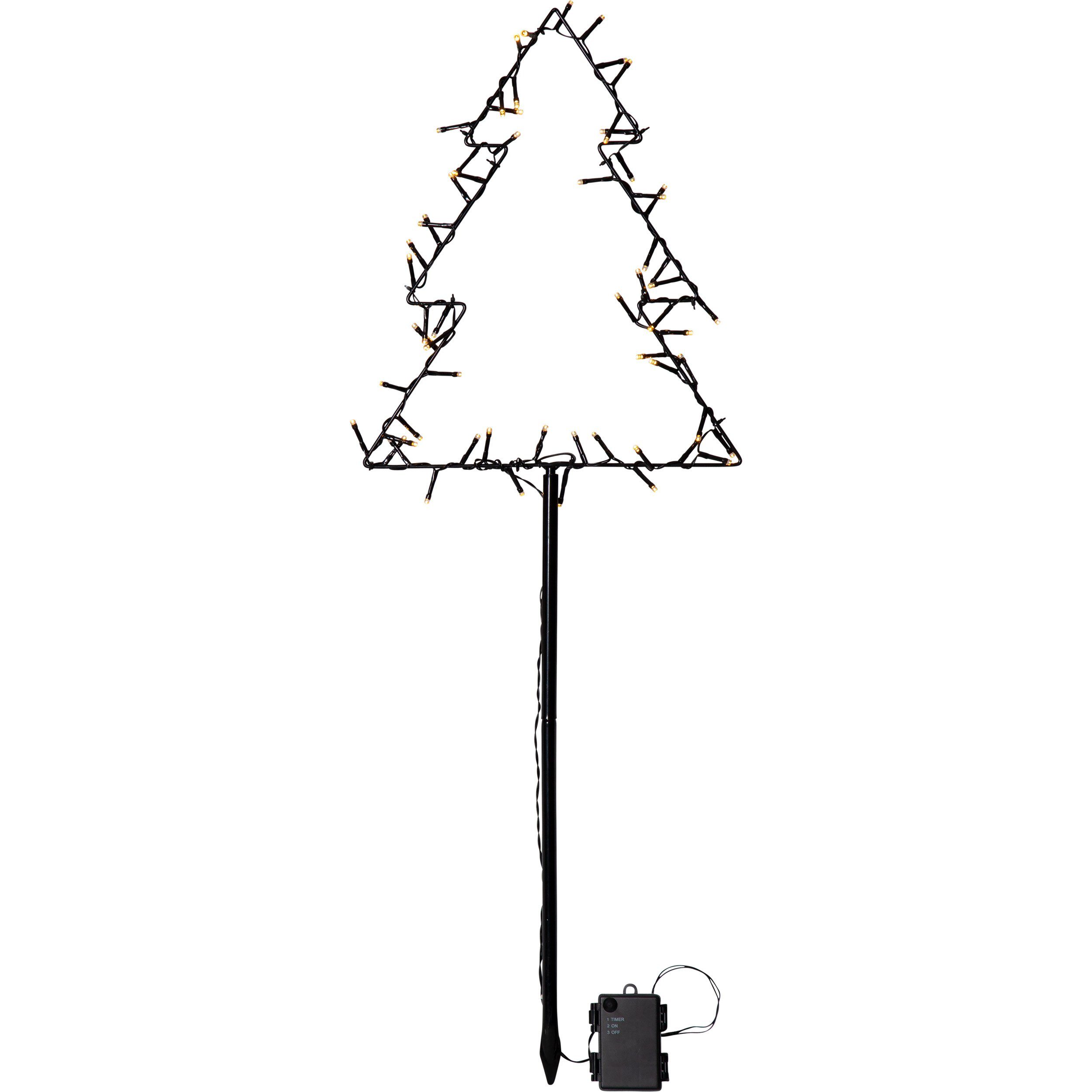 STAR TRADING LED Dekolicht Spiky, LED Weihnachtsbaum Spiky Christbaum aus Metall in Schwarz mit Beleucht