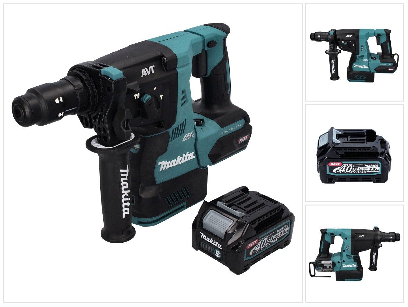 Makita Akku-Kombibohrhammer HR 004 GD1 Akku Kombihammer 40 V max. 2,8 J SDS plus XGT Brushless +