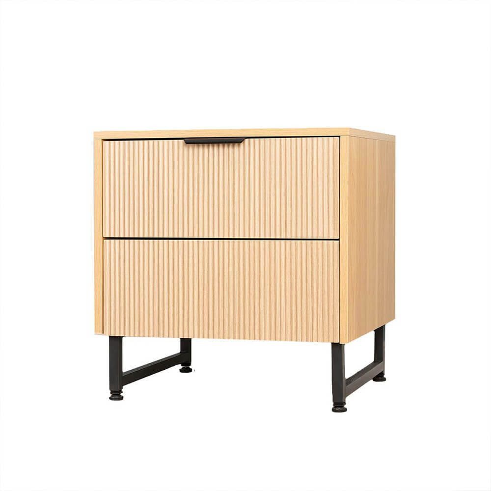 HOME DELUXE Nachttisch NYLA Lamellenfronten, Bettkommode, Beistelltisch für günstig online kaufen