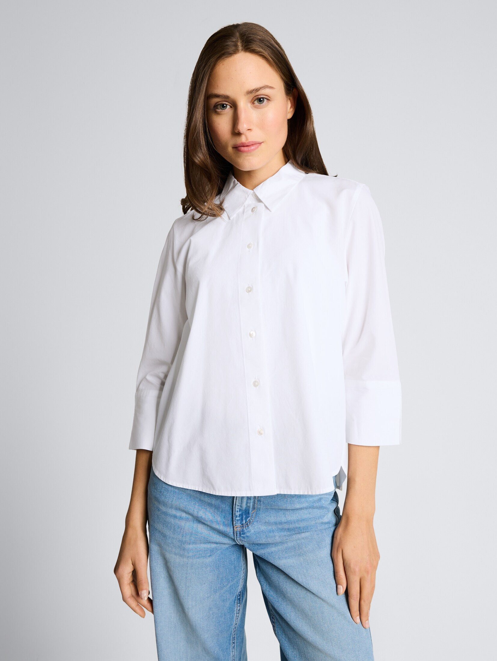 TOM TAILOR Langarmbluse Blusen & Shirts Popeline Hemdbluse mit 3/4-Arm