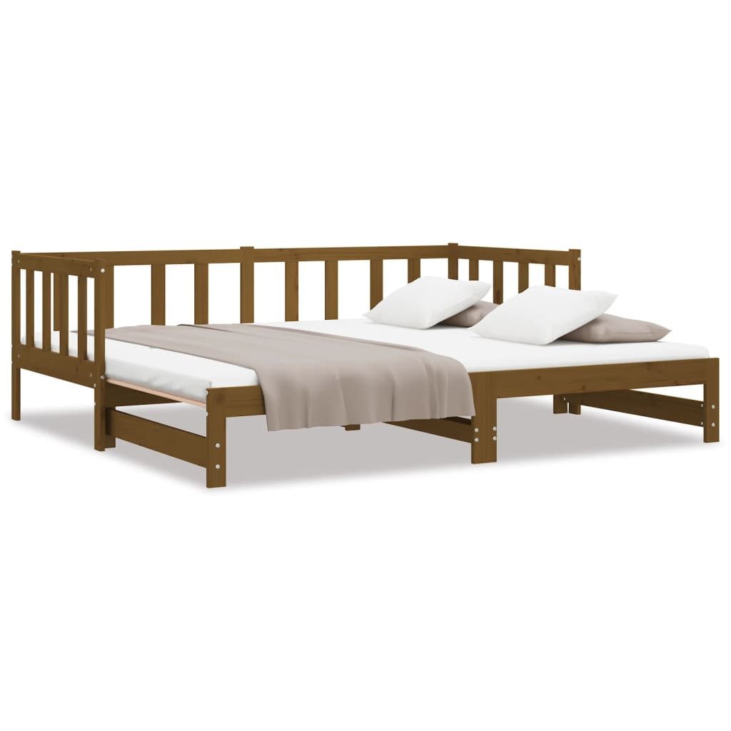 vidaXL Bett Tagesbett Ausziehbar Honigbraun 2x(90x190) günstig online kaufen