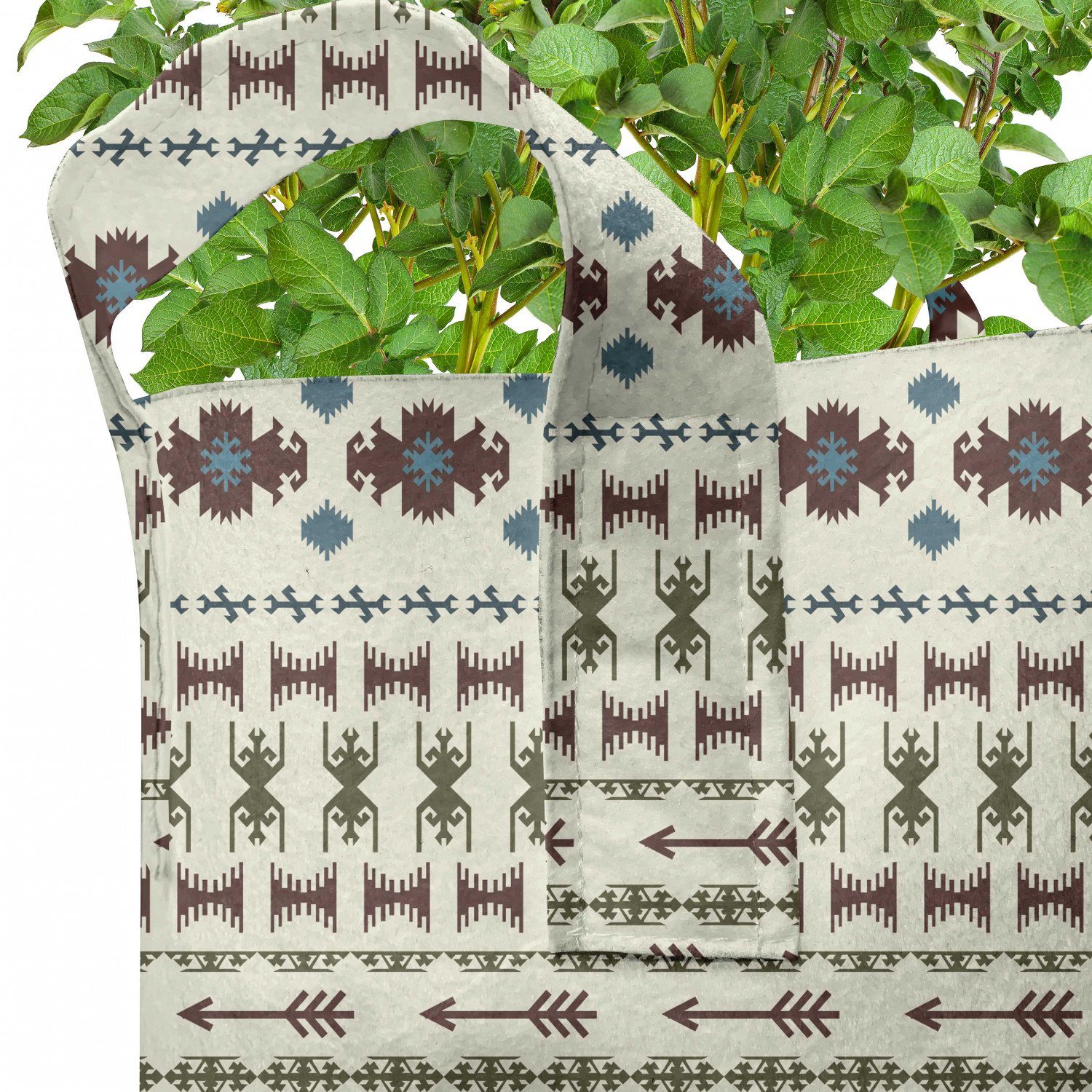 Abakuhaus Pflanzkübel hochleistungsfähig Stofftöpfe mit für Aztec Ethnisch Pflanzen, Griffen india