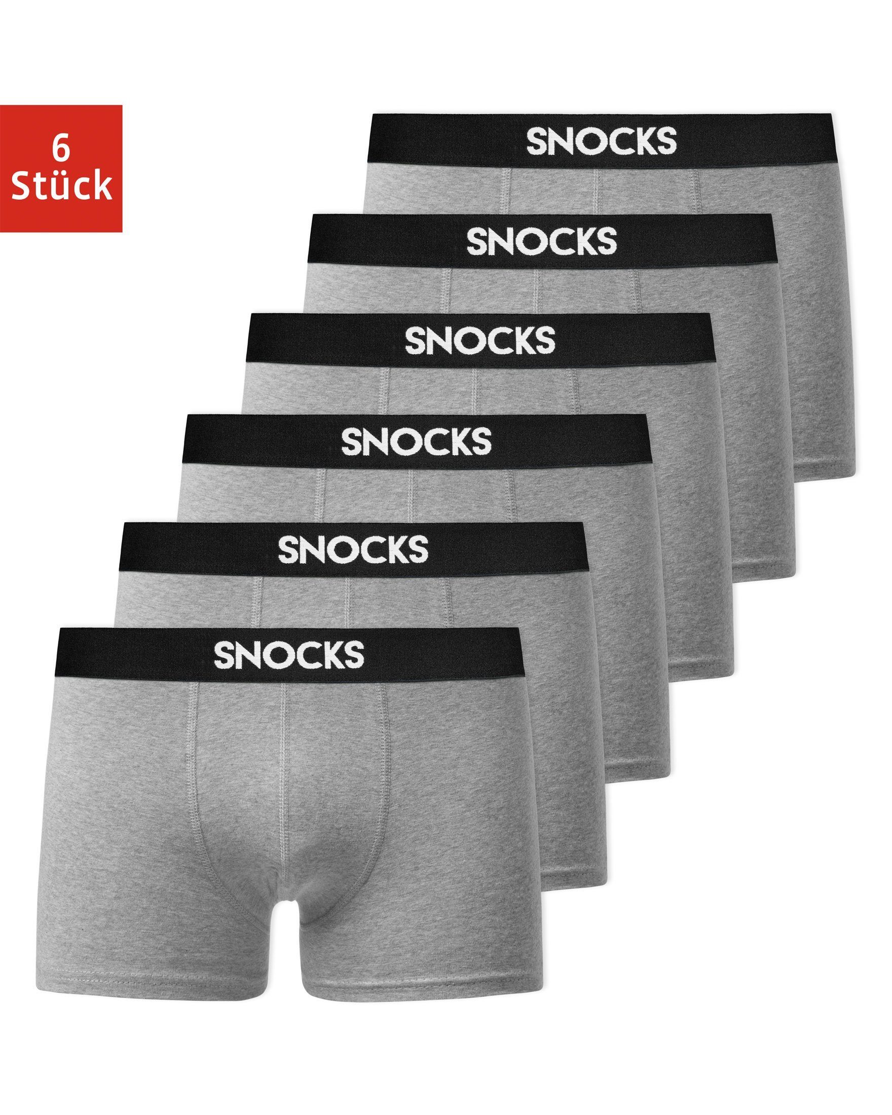 SNOCKS Boxershorts Enge Boxershorts Pants Herren Männer Unterhosen (6-St)  aus Bio-Baumwolle, ohne kratzenden Zettel