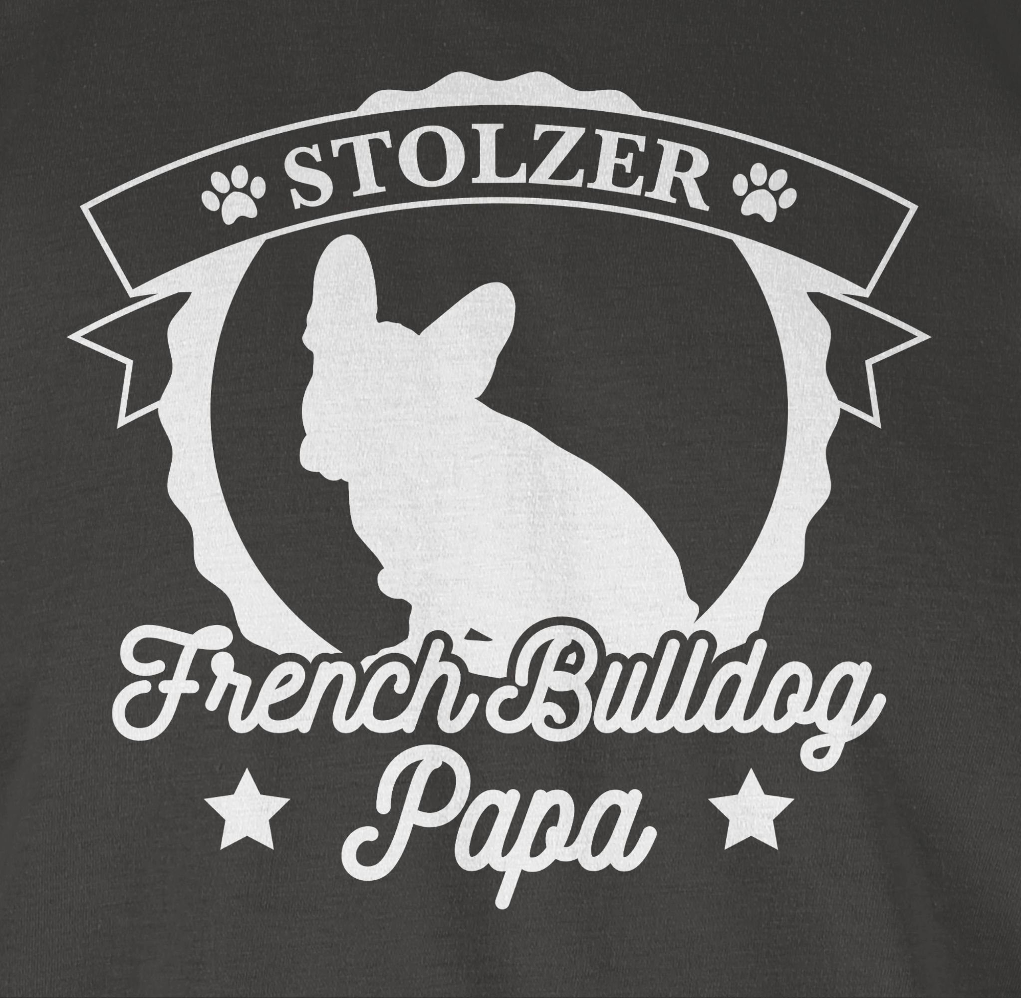 Shirtracer T-Shirt Bulldog Dunkelgrau für Geschenk French Papa Stolzer Hundebesitzer 2