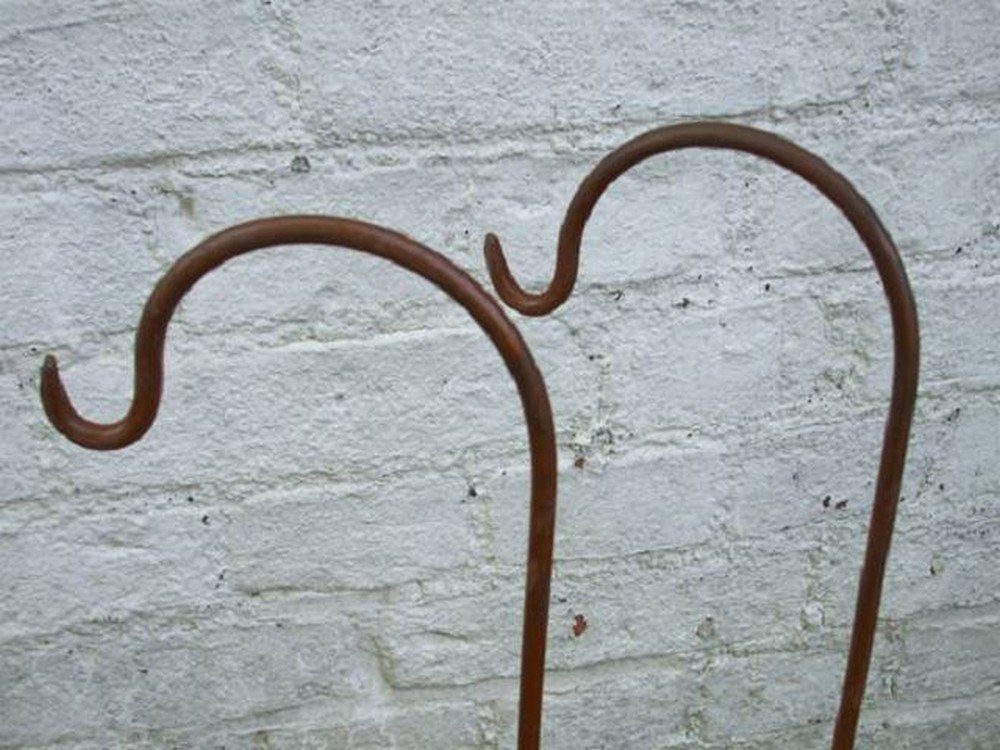 Deko-Impression Rankhilfe 2er-Set Gartenstab m. Haken Laternenhaken Blumen Eisen Rost, 2 St. – Bild 3 von 4