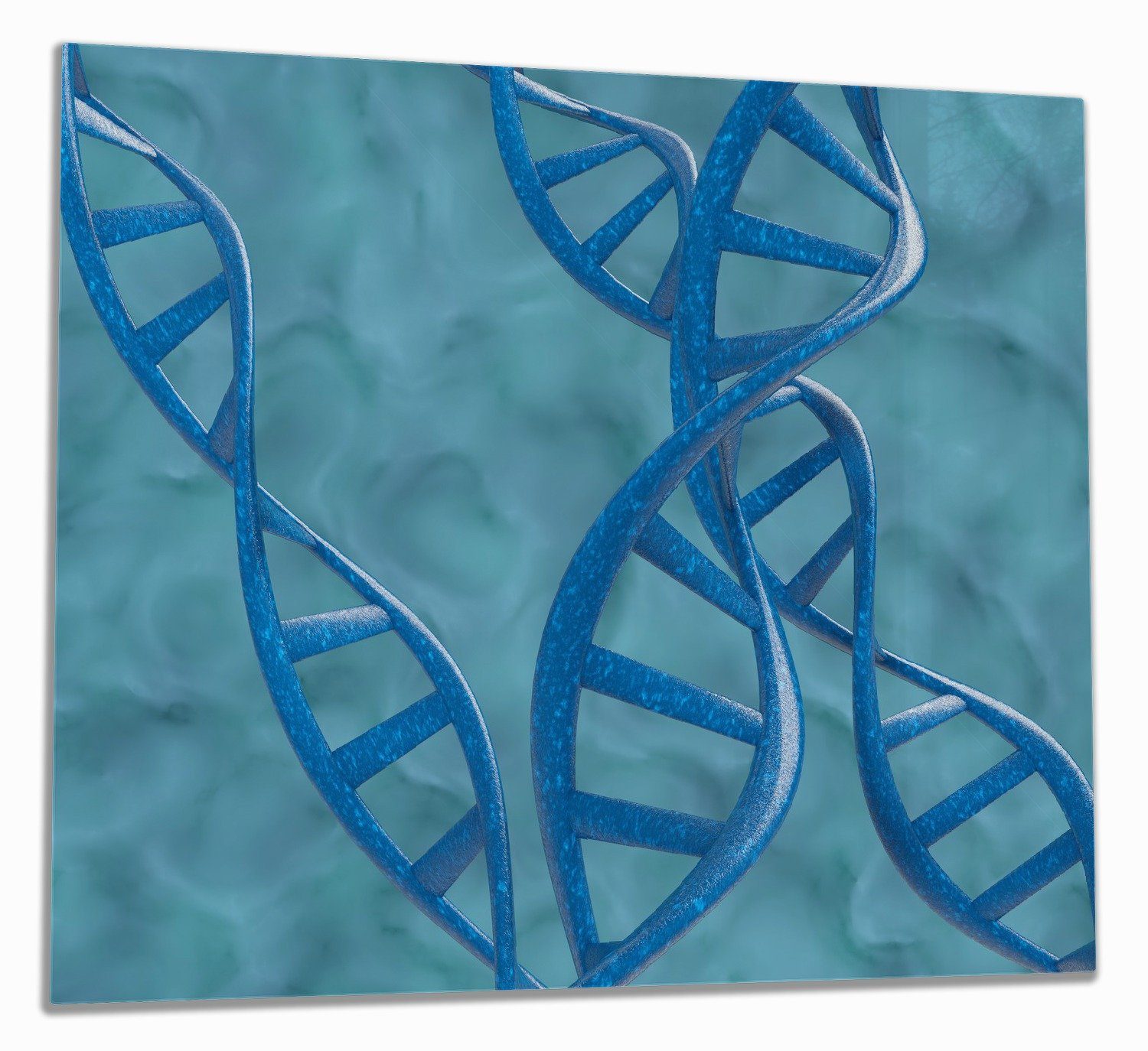 Wallario Herd-Abdeckplatte DNA-Strang in blau auf türkisem Hintergrund, ESG-Sicherheitsglas, (Glasplatte, 1 tlg., inkl. 5mm Noppen), verschiedene Größen