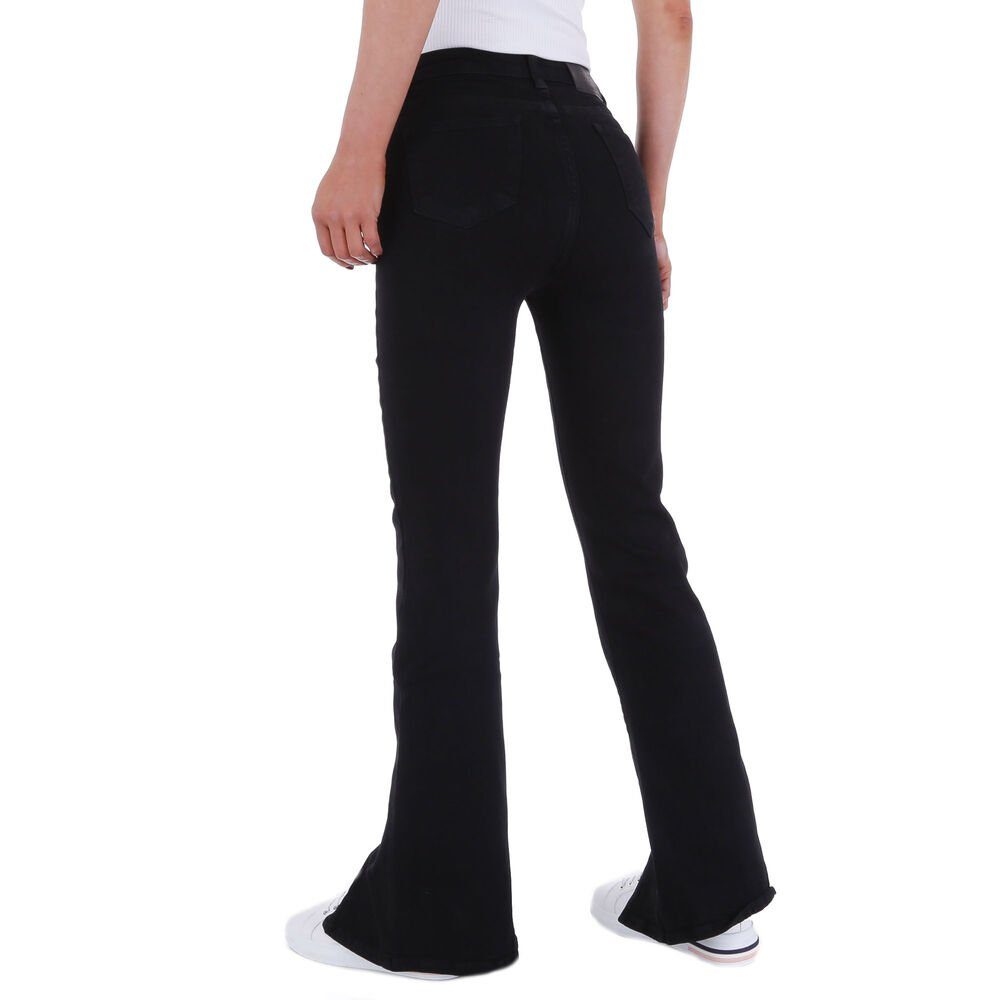 Stretch Ital-Design Damen Bootcut-Jeans in Elegant Jeans Bootcut Schwarz