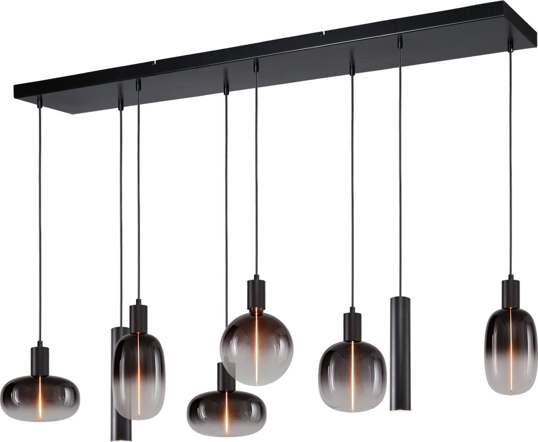 Licht-Erlebnisse Pendelleuchte TRUBO, ohne Leuchtmittel, Metall E27 H: max. 145 cm Schwarz Kugel Schirm Modern