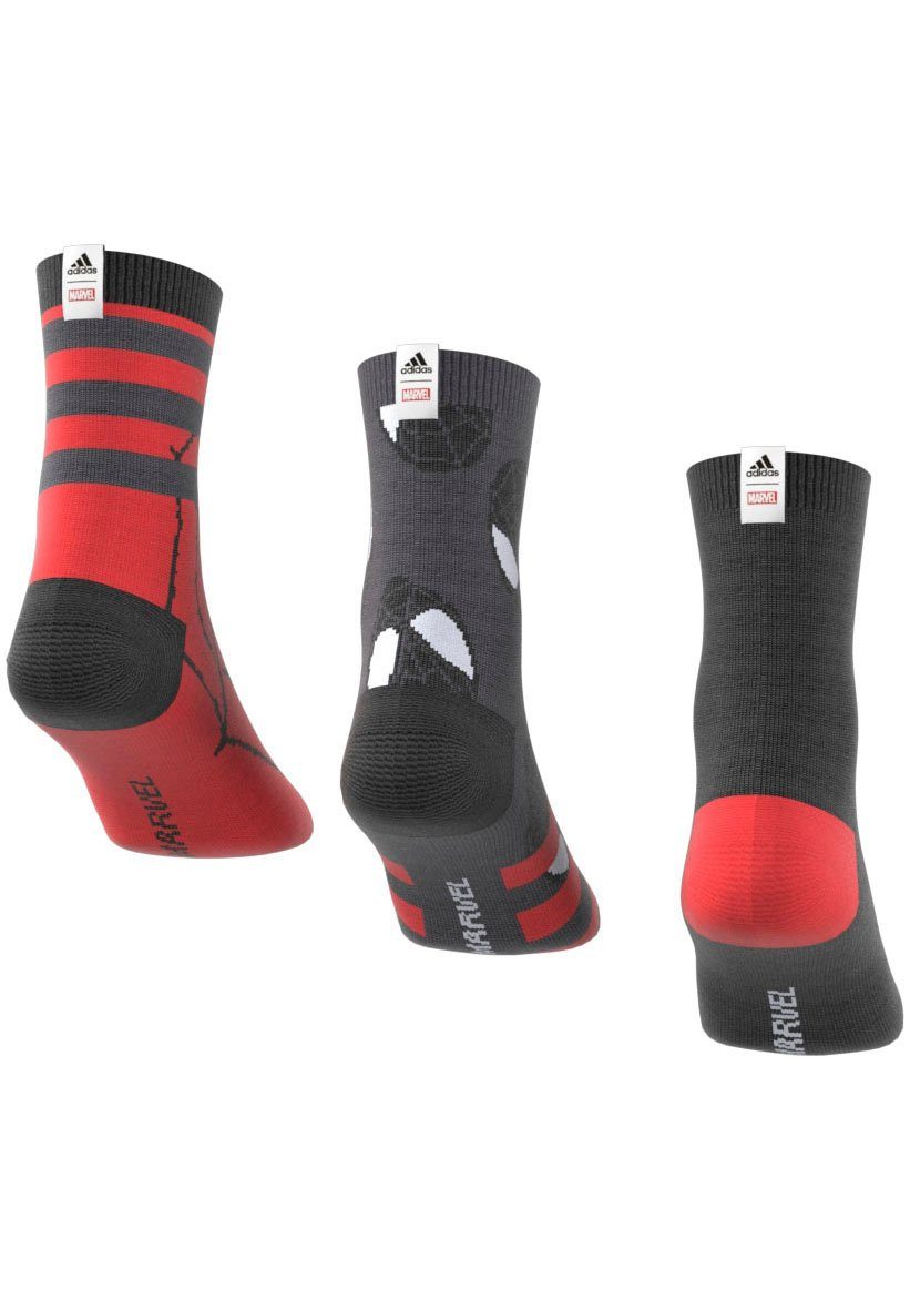 Sportsocken adidas SOCKEN, PAAR MARVEL Performance SPIDERMAN 3 (3-Paar) CREW