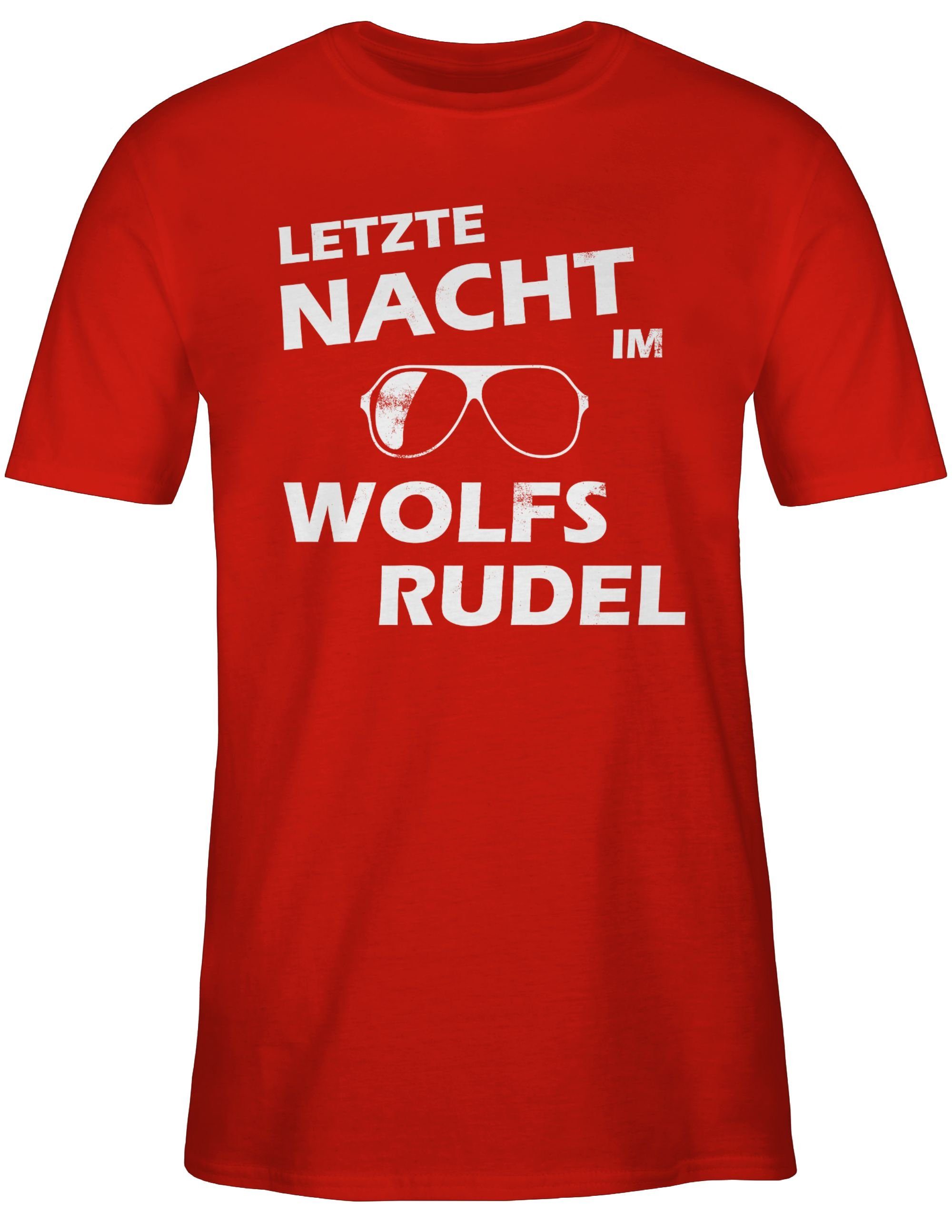 T-Shirt Rot - Letzte Wolfsrudel JGA 2 Nacht Männer Shirtracer im Hangover