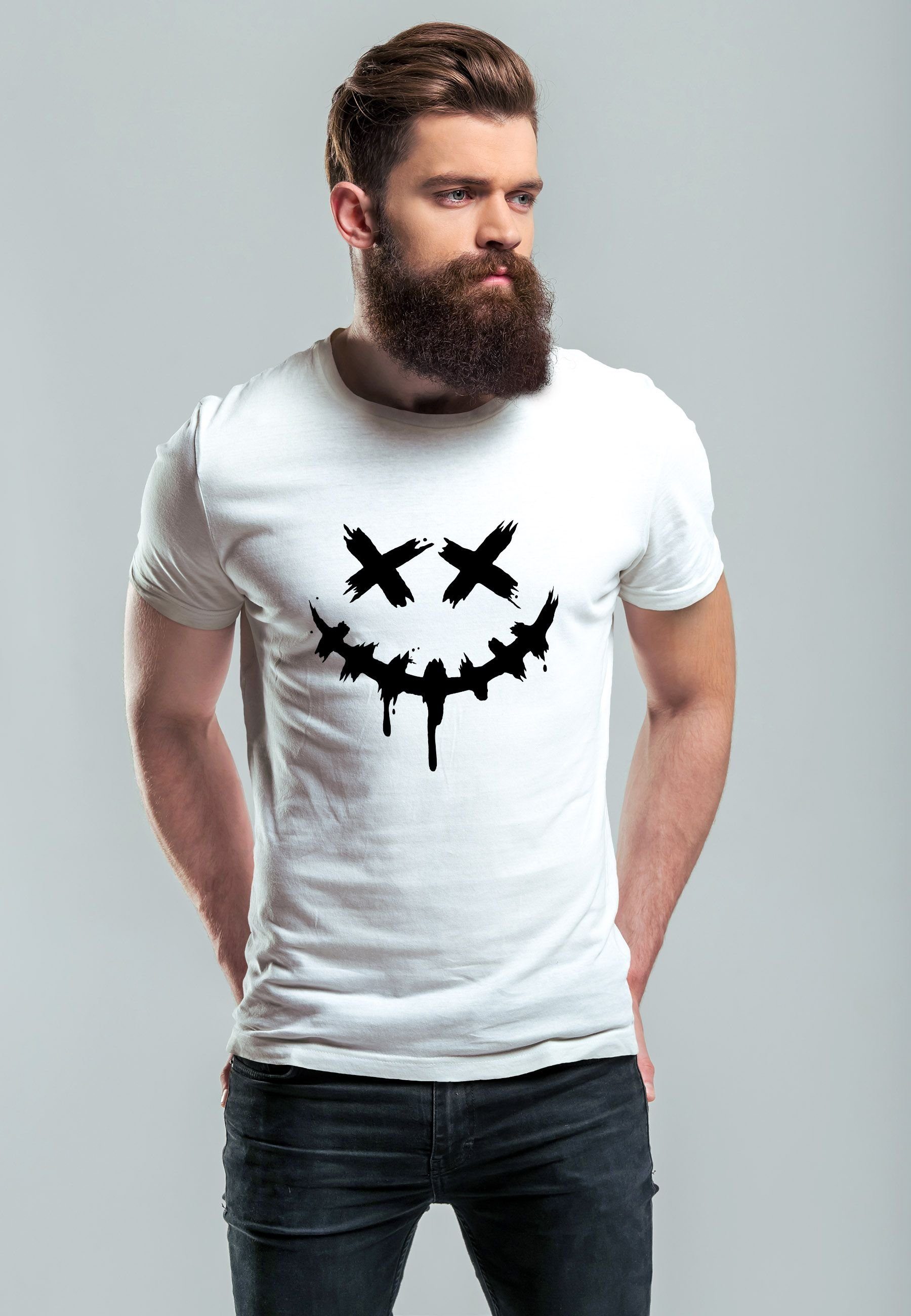 Neverless Print-Shirt Herren T-Shirt Bedruckt Techwear Fashion Streetstyle günstig online kaufen
