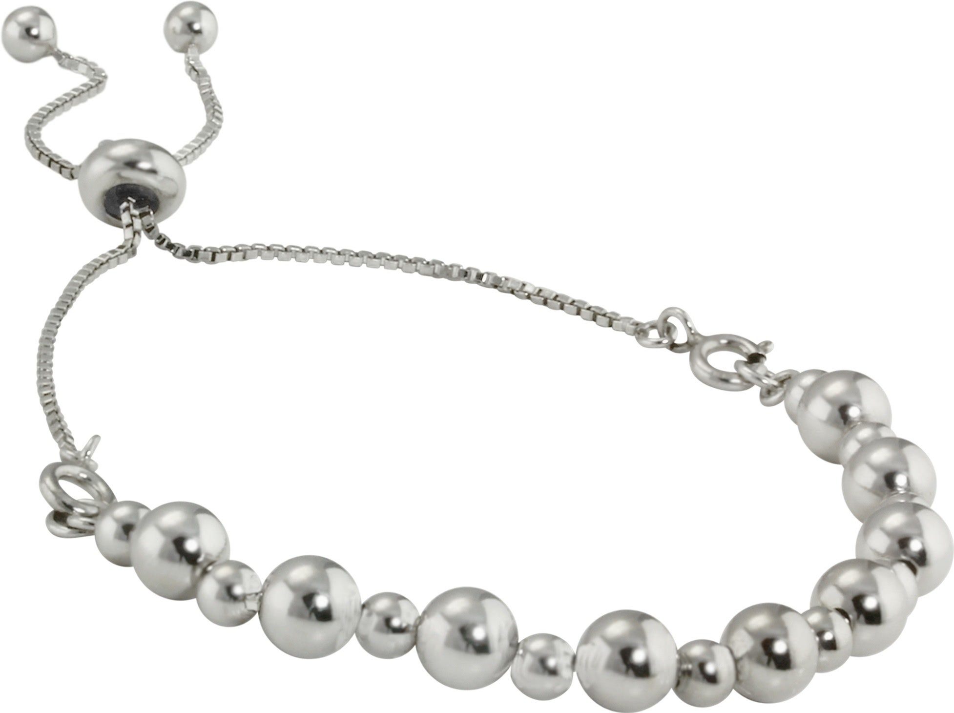 Armäleon Silberarmband Armäleon Damen Armband Kugel-Design (Armband, 2-tlg), Damen Armband 925 Sterling Silber, Farbe: silber