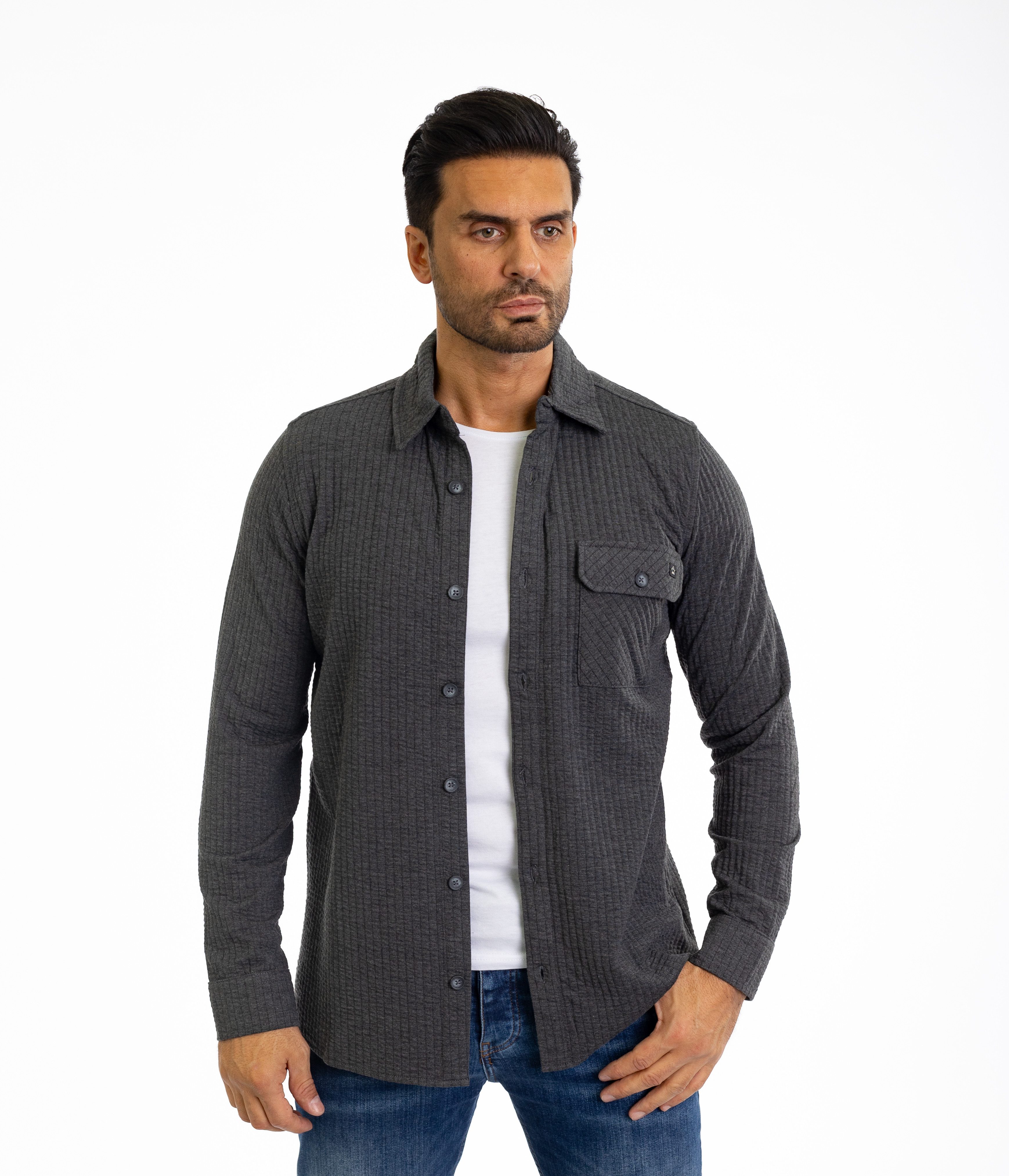 Denim Distriqt Langarmhemd Lässiges Herren Überhemd günstig online kaufen