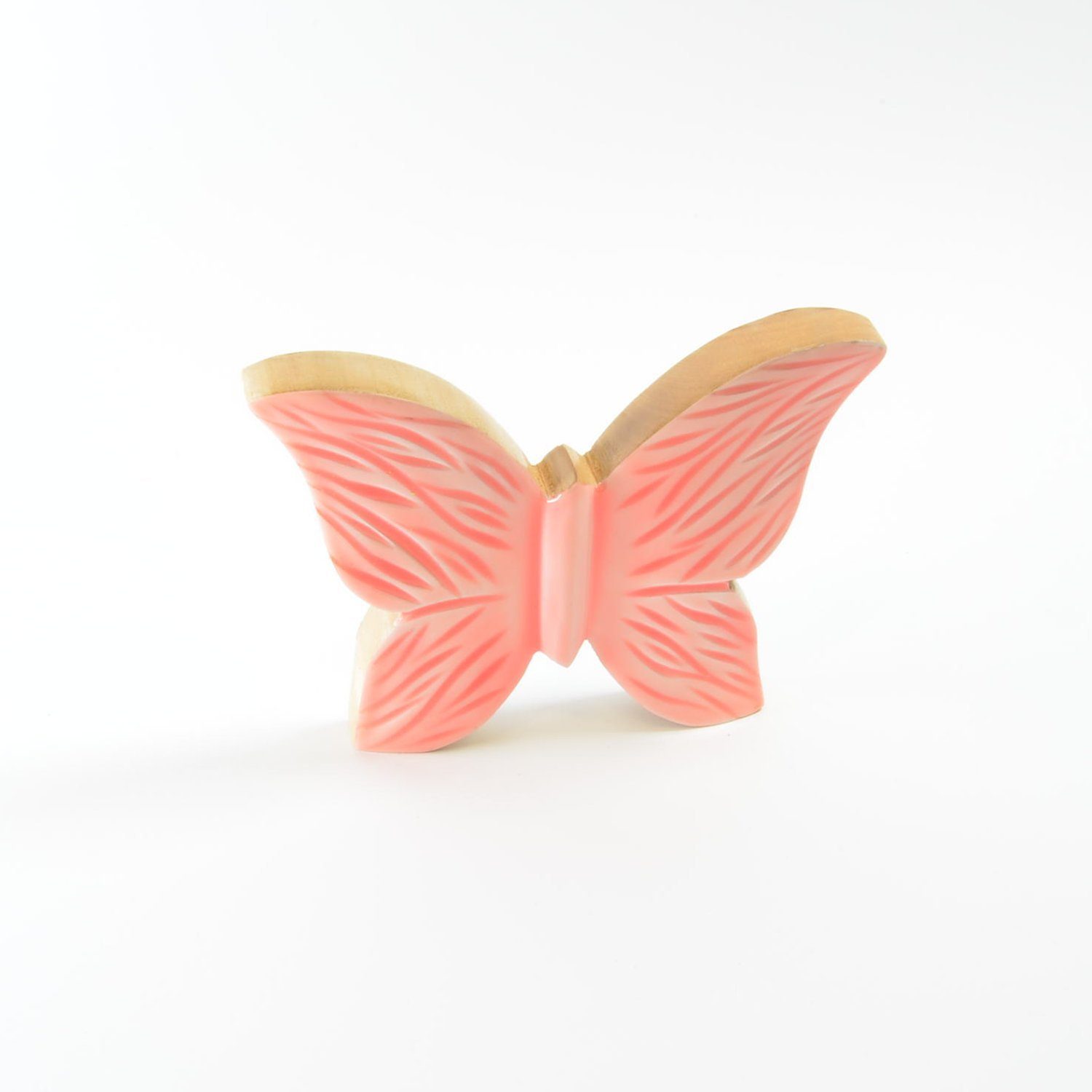 Gehlmann Dekofigur Schmetterling Dekofigur aus Holz mit Keramikoberfläche rosa H 10 cm