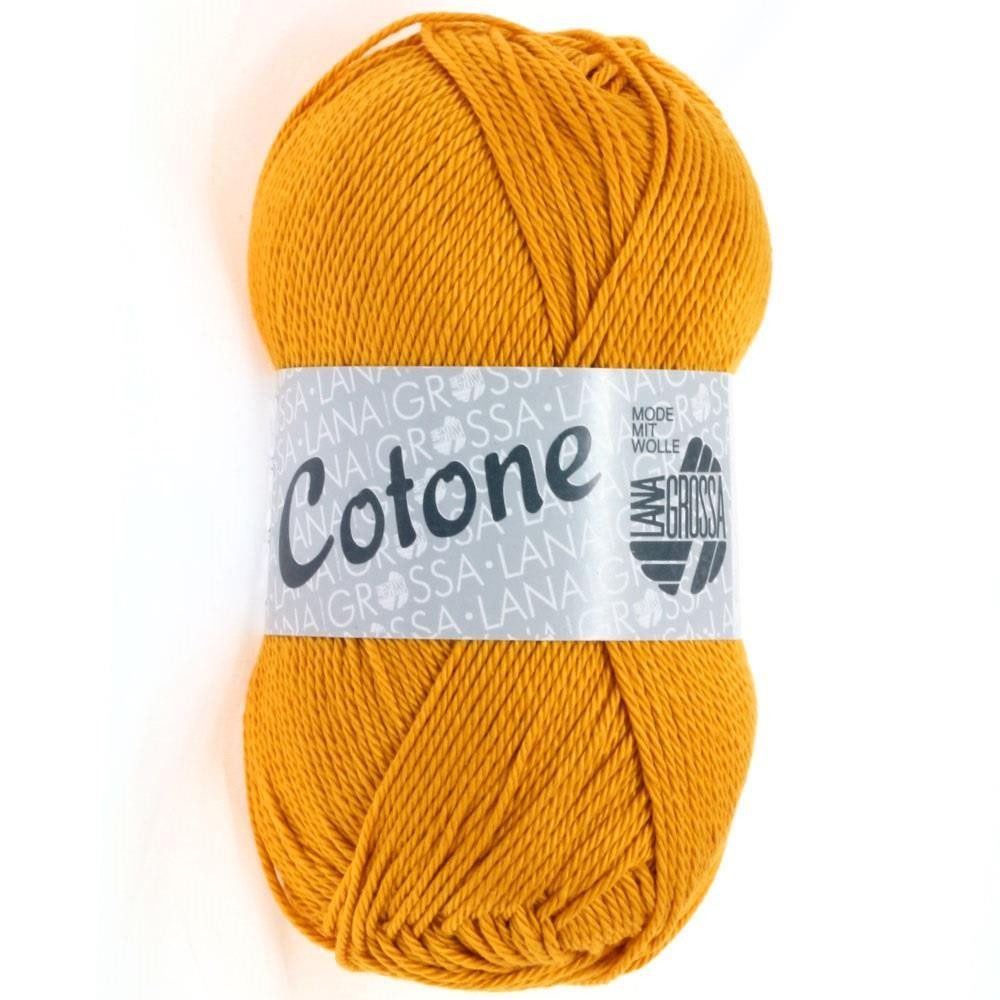 LANA GROSSA Cotone 0038 goldgelb Häkelwolle, 125 m