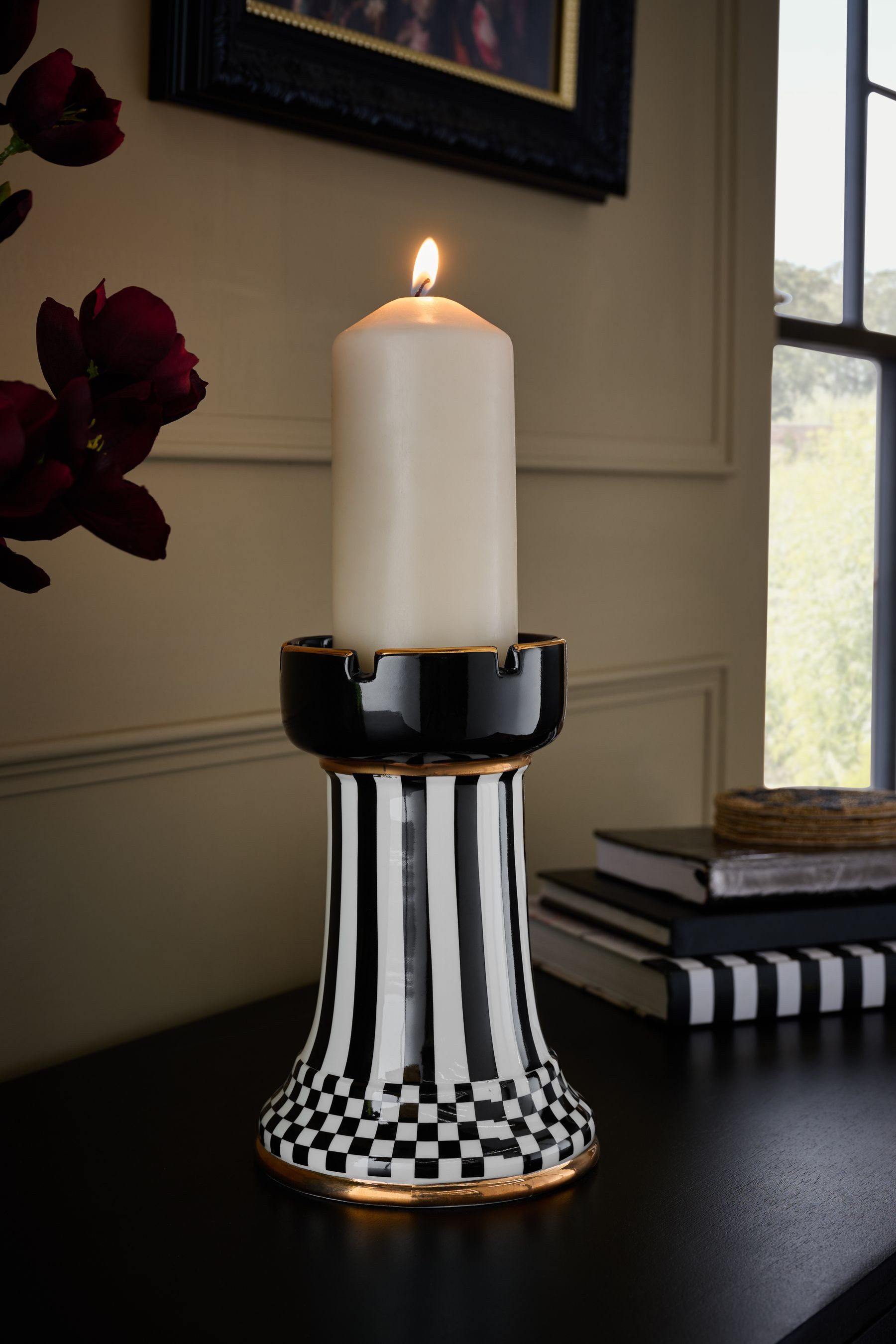 Next Kerzenhalter Karierter Kerzenständer aus Keramik günstig online kaufen