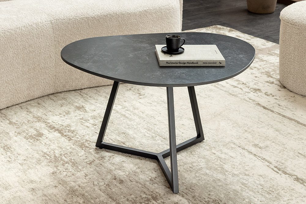 riess-ambiente Couchtisch MARVELOUS 90cm grau/schwarz – Keramik, Metallgest günstig online kaufen
