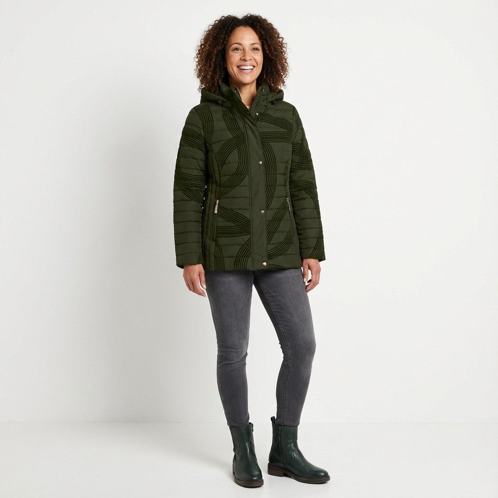 OriginalYou Steppjacke Gefütterte Damen Stepp Jacke moderne Wende Jacke in großen Größen erhältlich