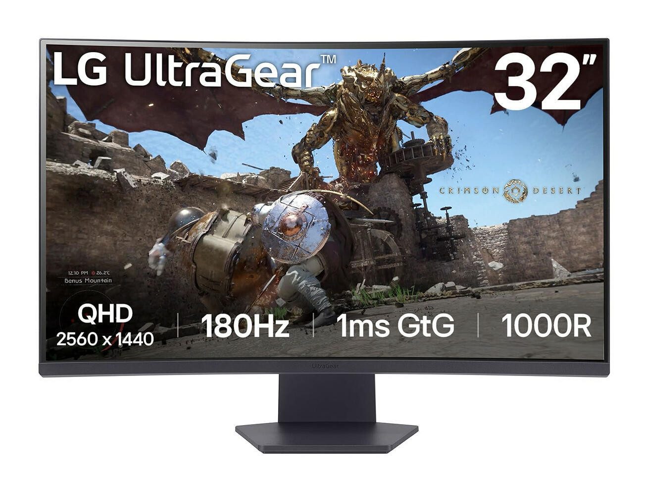 LG 32GS60QC-B LED-Monitor (2560 x 1440, 1 ms Reaktionszeit, 180 Hz, VA Panel)