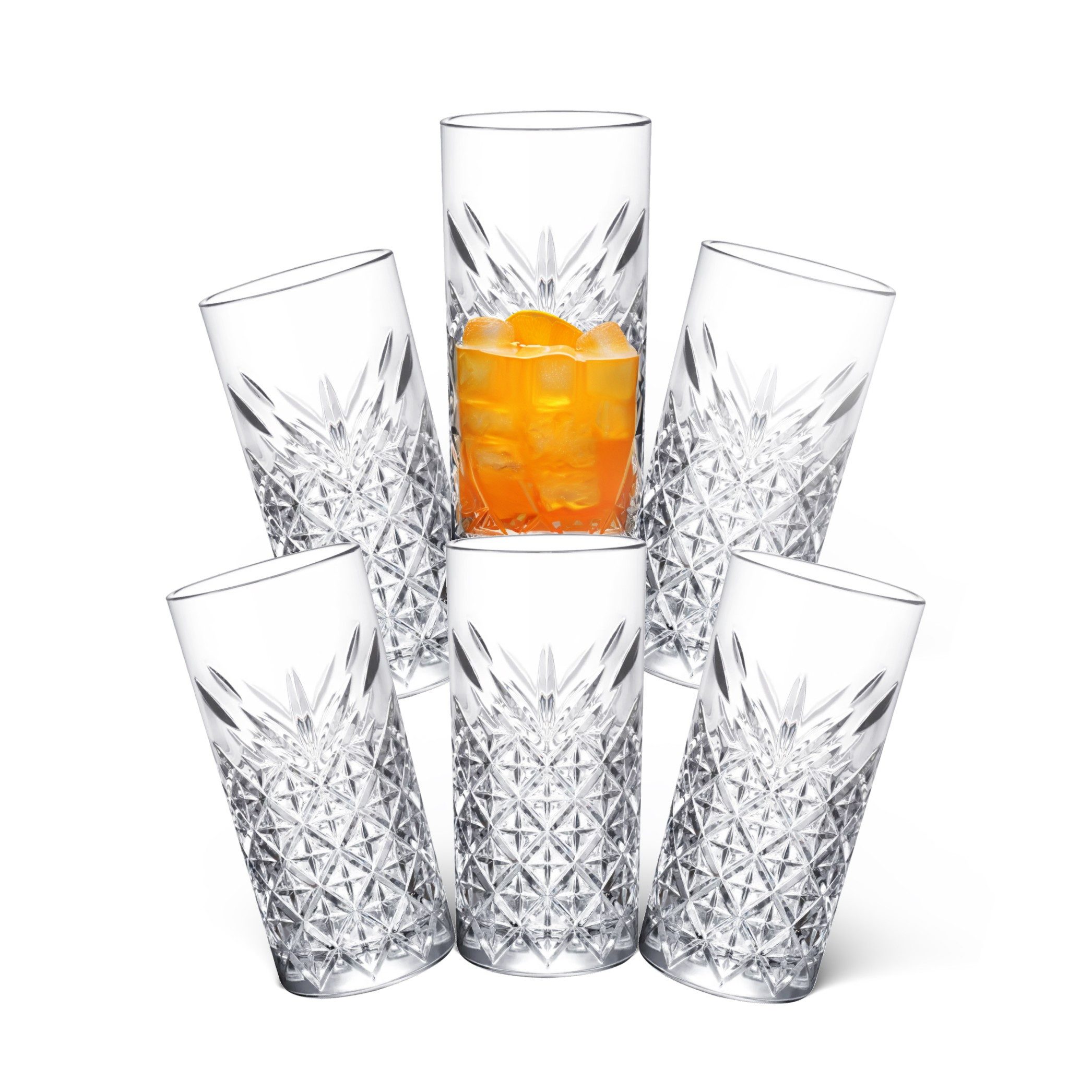 MelyshaHome Cocktailglas Verschiedene Trinkgläser Sets für Saft Cocktail Longdrink Wasser uvm., dickwandig & langlebig - Spülmaschinen & Microwellen geeignet