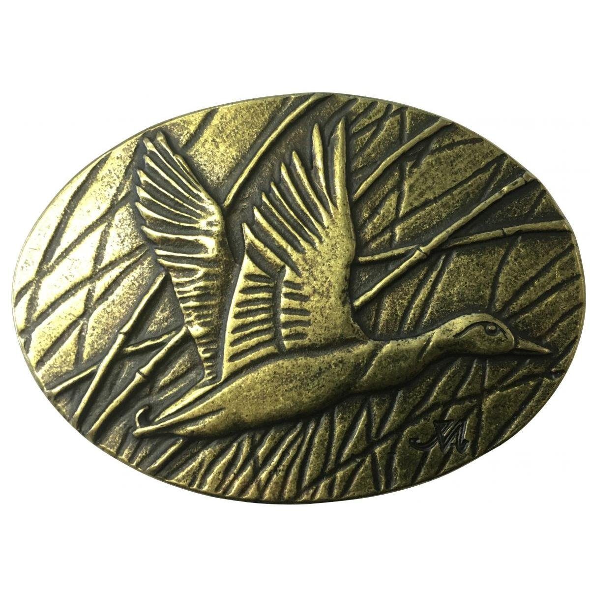 BELTINGER Gürtelschnalle Wildente 4,0 cm - Buckle Gürtelschließe 40mm - für Jagd-Outfit - Gürte (1-St)