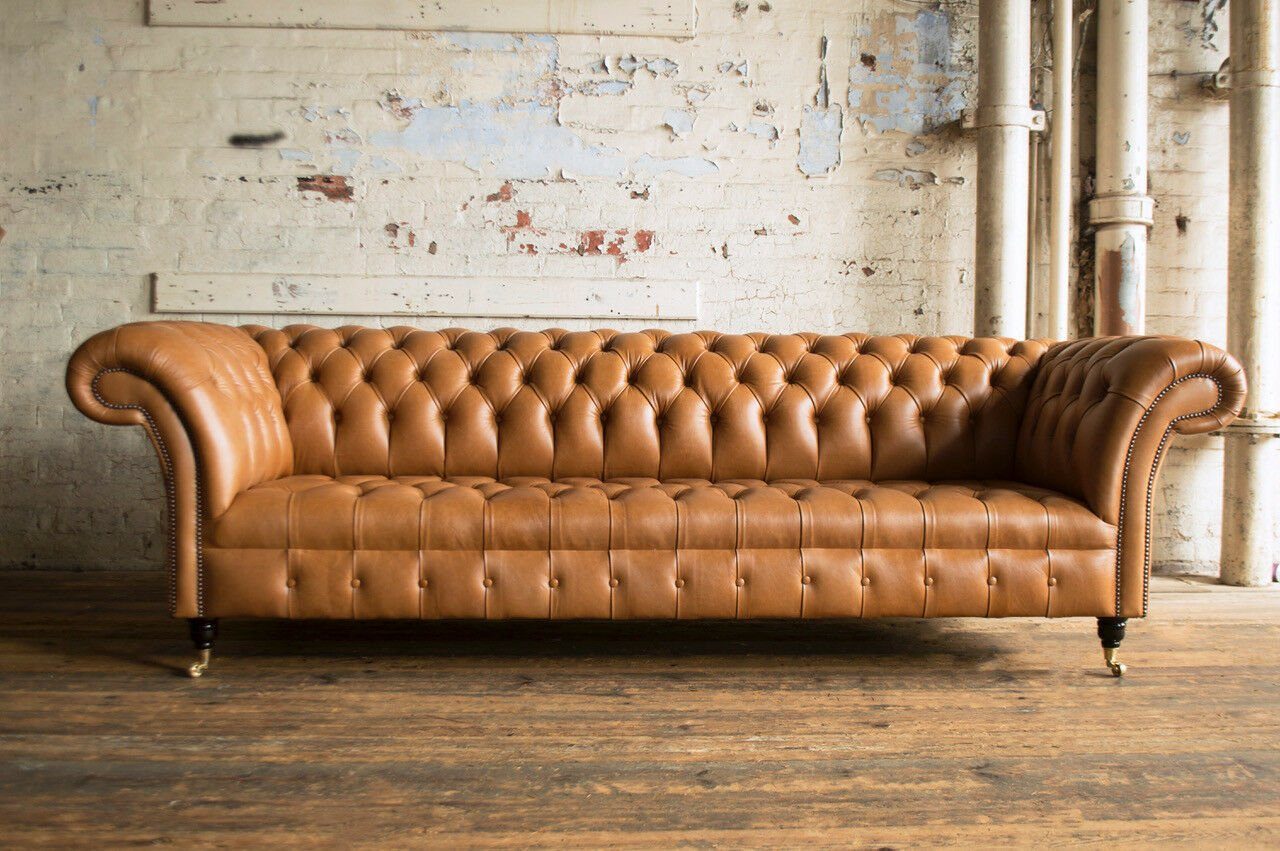 Chesterfield-Sofa, 4 Sofa Chesterfield Couch 265 Design cm Sofa Sitzer JVmoebel