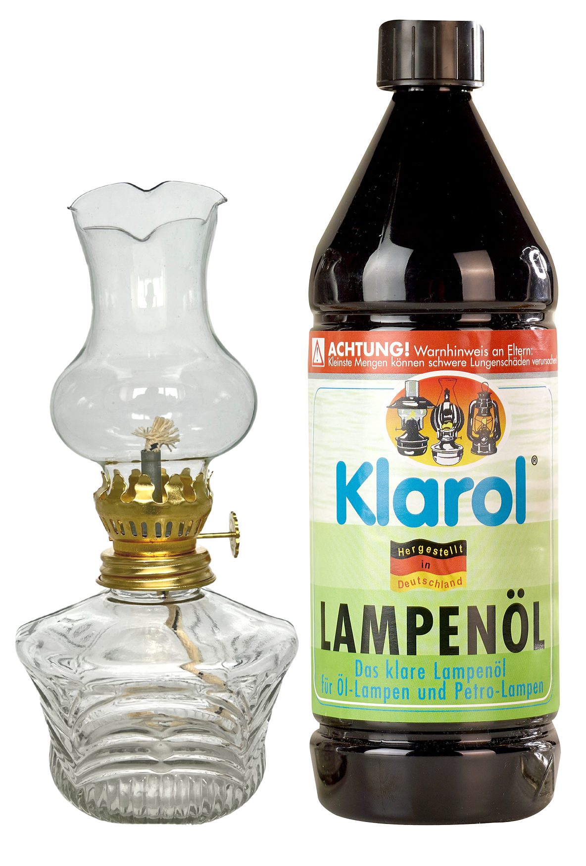 shopandmarry Windlicht 1x Öllampe DAISY Lampenöl, Set Klarol 1 ltr. mit im