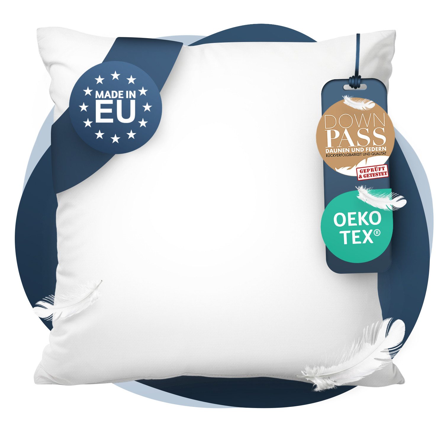 CALMONT Daunenkissen Daunenkissen 80x80 3-Kammer, Daunenkopfkissen günstig online kaufen