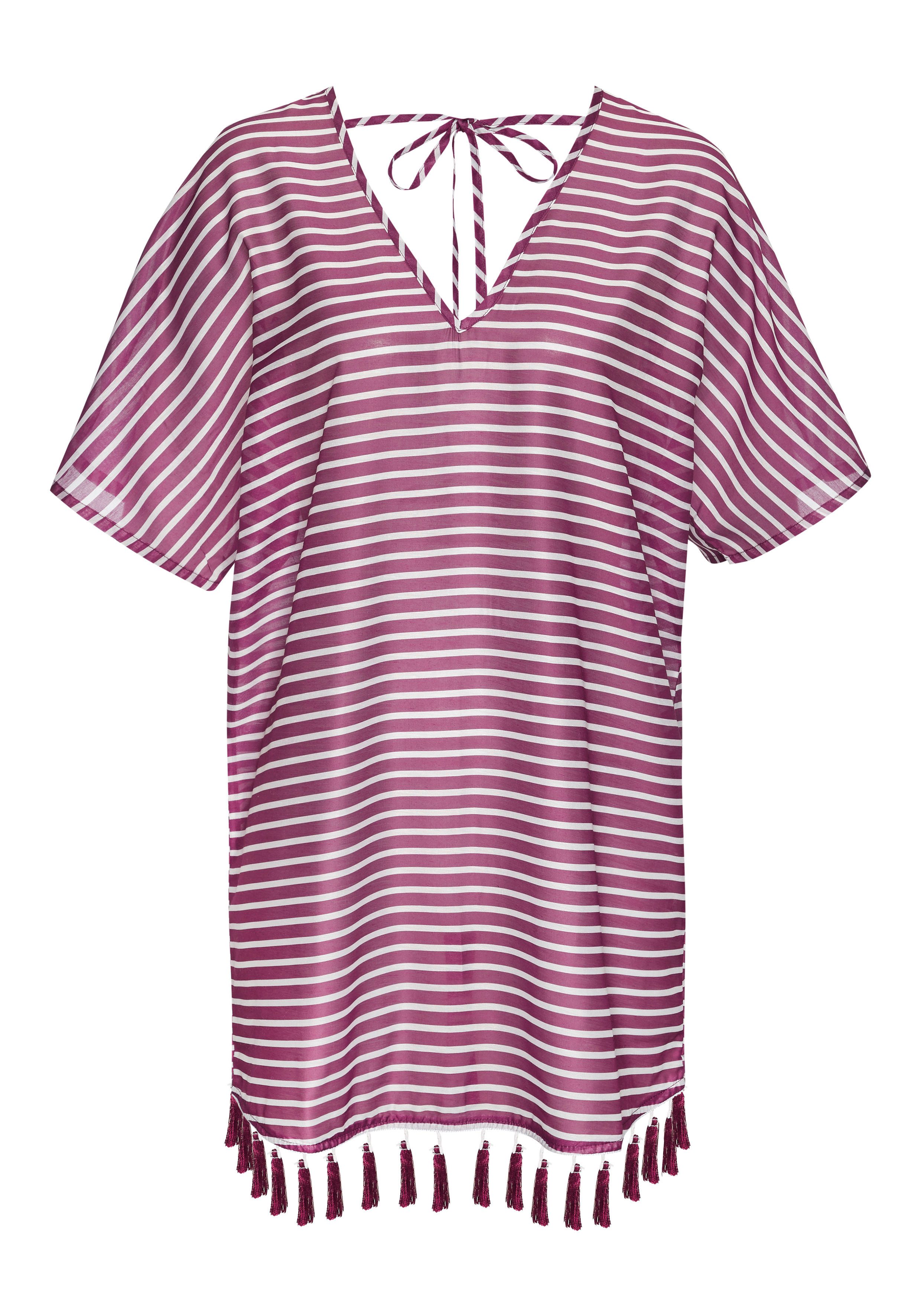 Venice Beach Chiffontunika mit Streifenprint, Quasten mit Fransen, Cover-Up. € 29,99