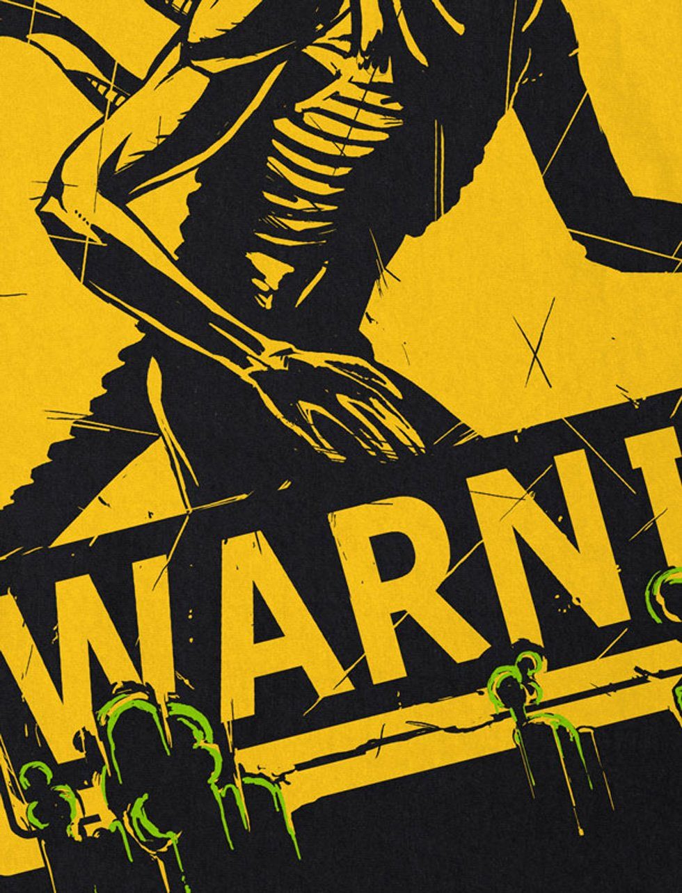 style3 T-Shirt Alien Warning xenomorph ridley scott predator film alien günstig online kaufen