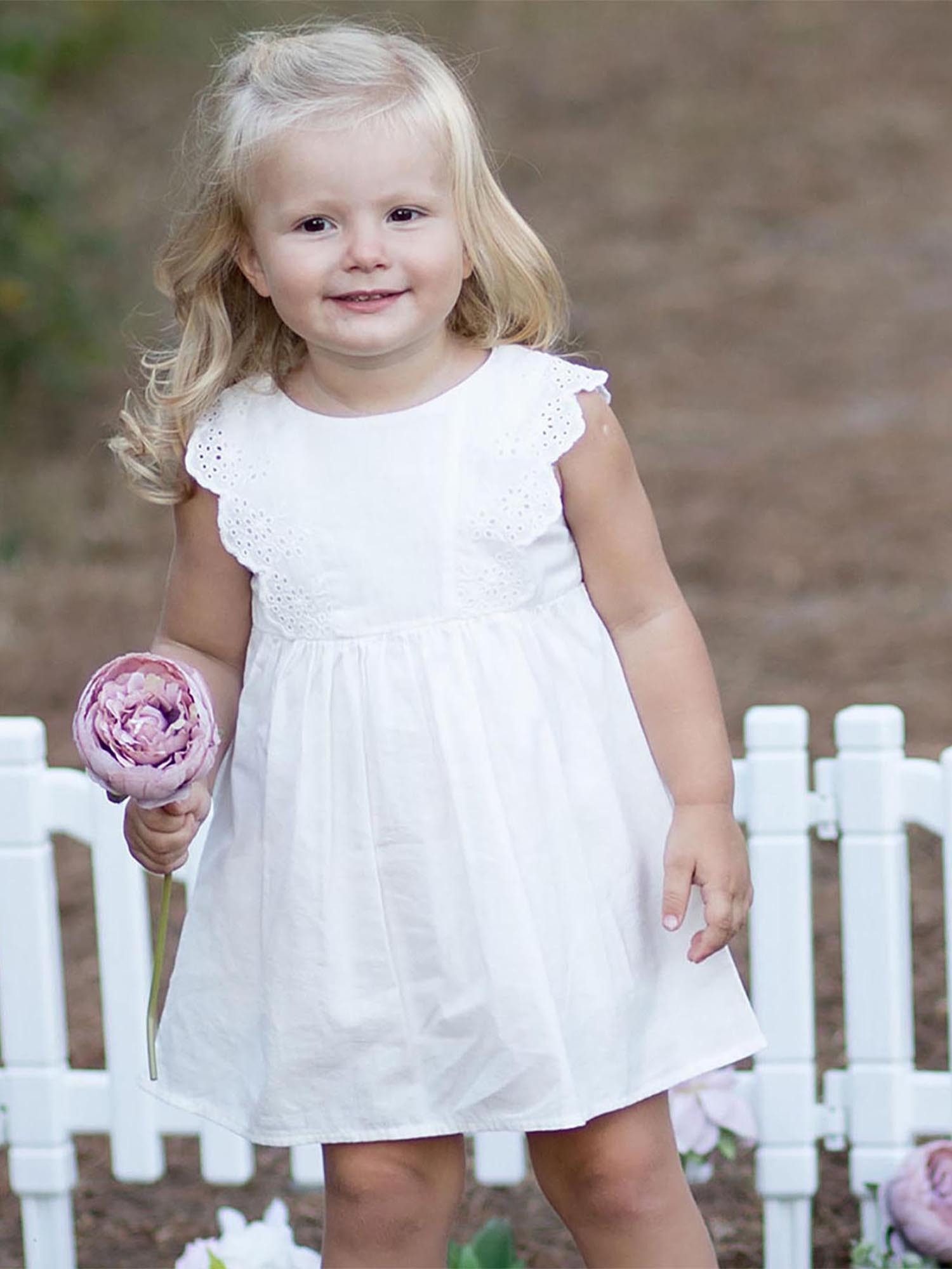 OrganicEra Sommerkleid Ärmelloses Kinder Kleid Voile mit Wellenkante, Bio (Einzelstück, 1-tlg) GOTS-zertifiziert