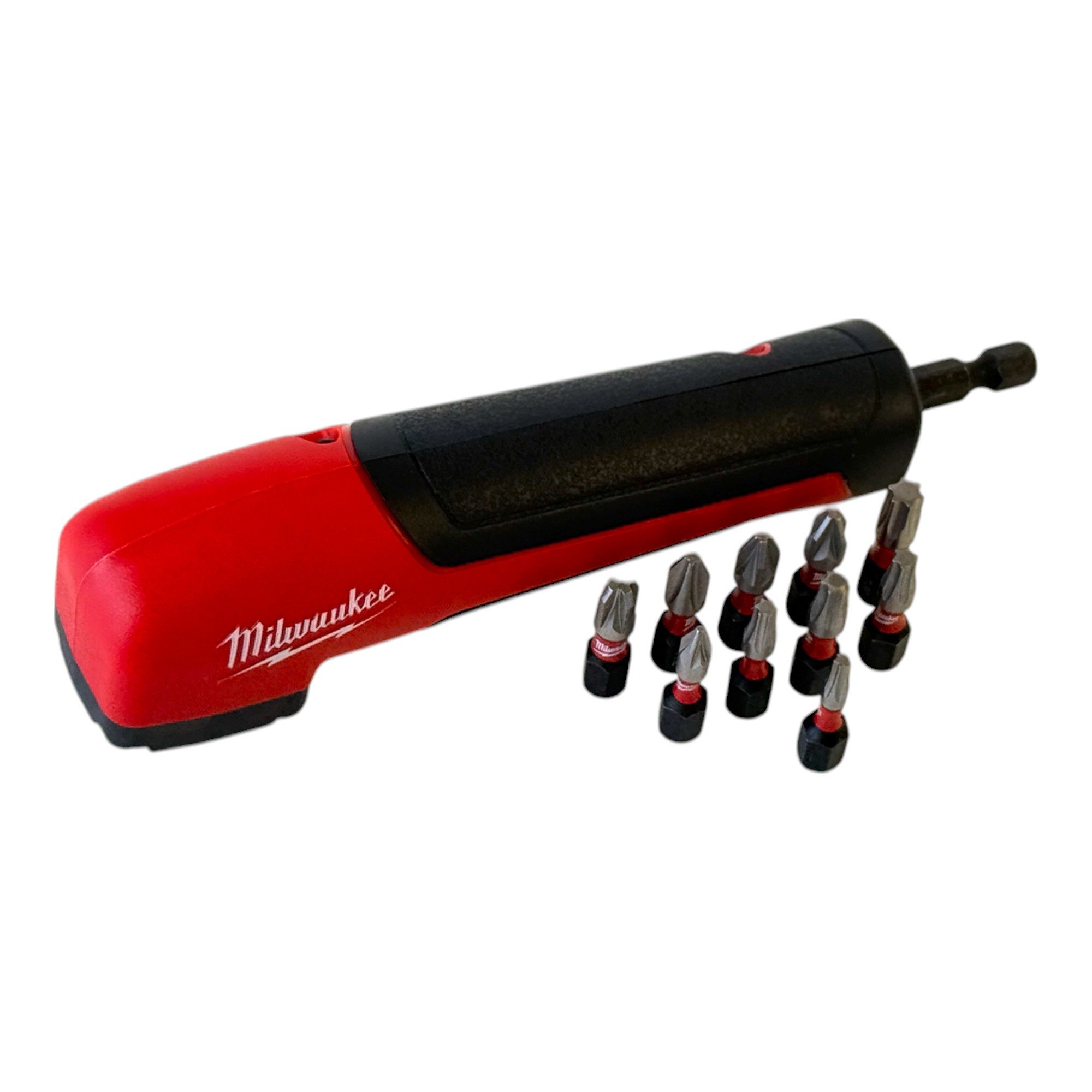 Milwaukee Bit-Schraubendreher Shockwave Impact Duty Winkelschraubvorsatz + Bit Set 10 tlg. 25 mm