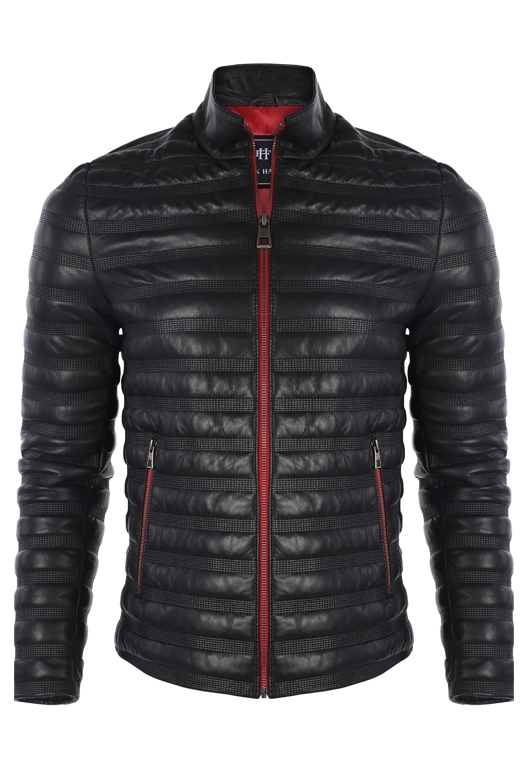 Lederjacke Sportliche Lederjacke mit Reißverschluss