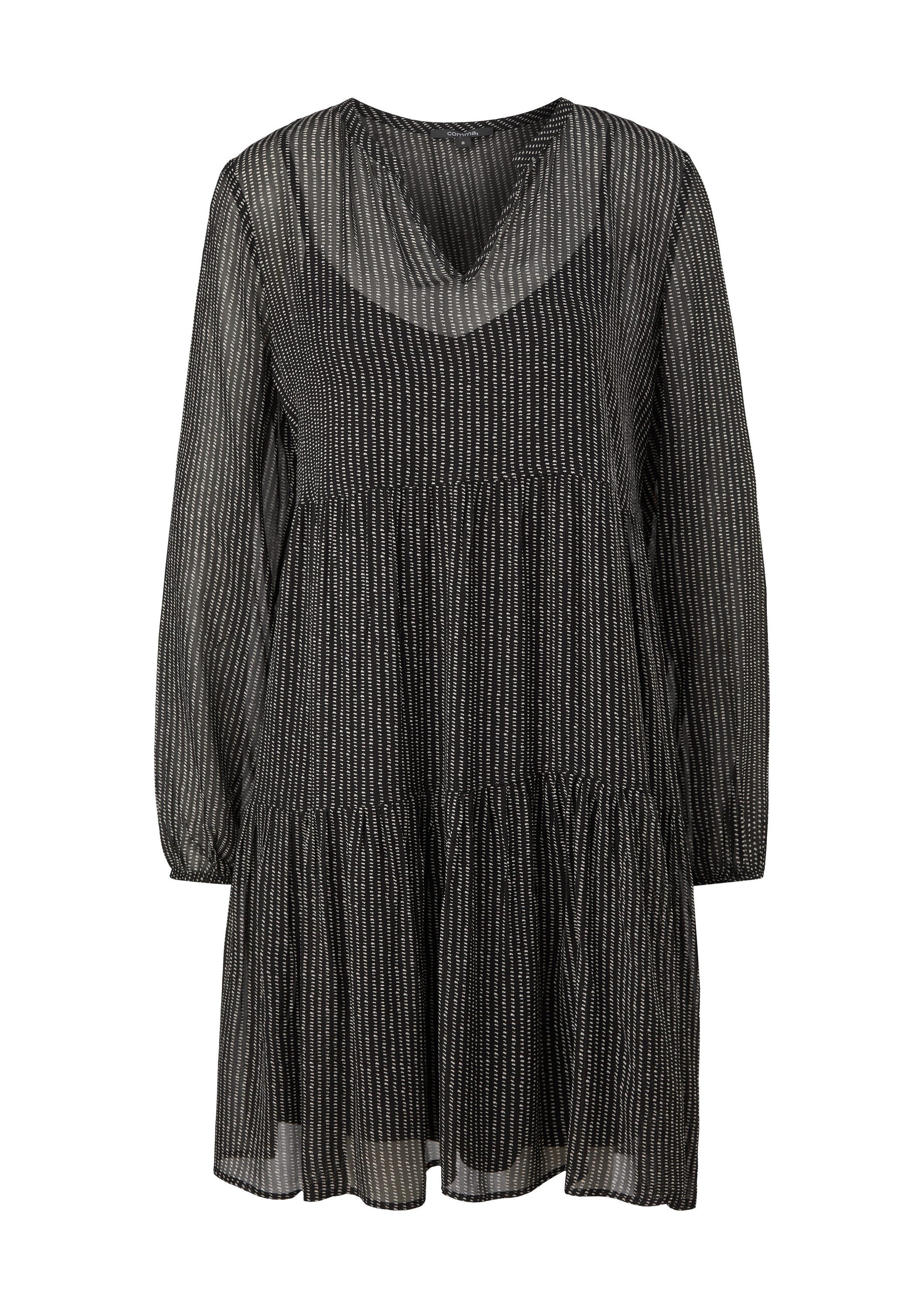 comma Minikleid Kleid Kleid aus Viskosecrêpe