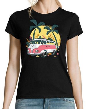 Youth Designz T-Shirt Camping Van Urlaub Damen Shirt mit trendigem Frontprint