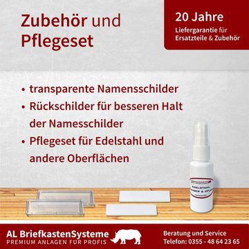 AL Briefkastensysteme Standbriefkasten 24 Fach Premium Edelstahl Briefkasten Post A4 modern robustwetterfest