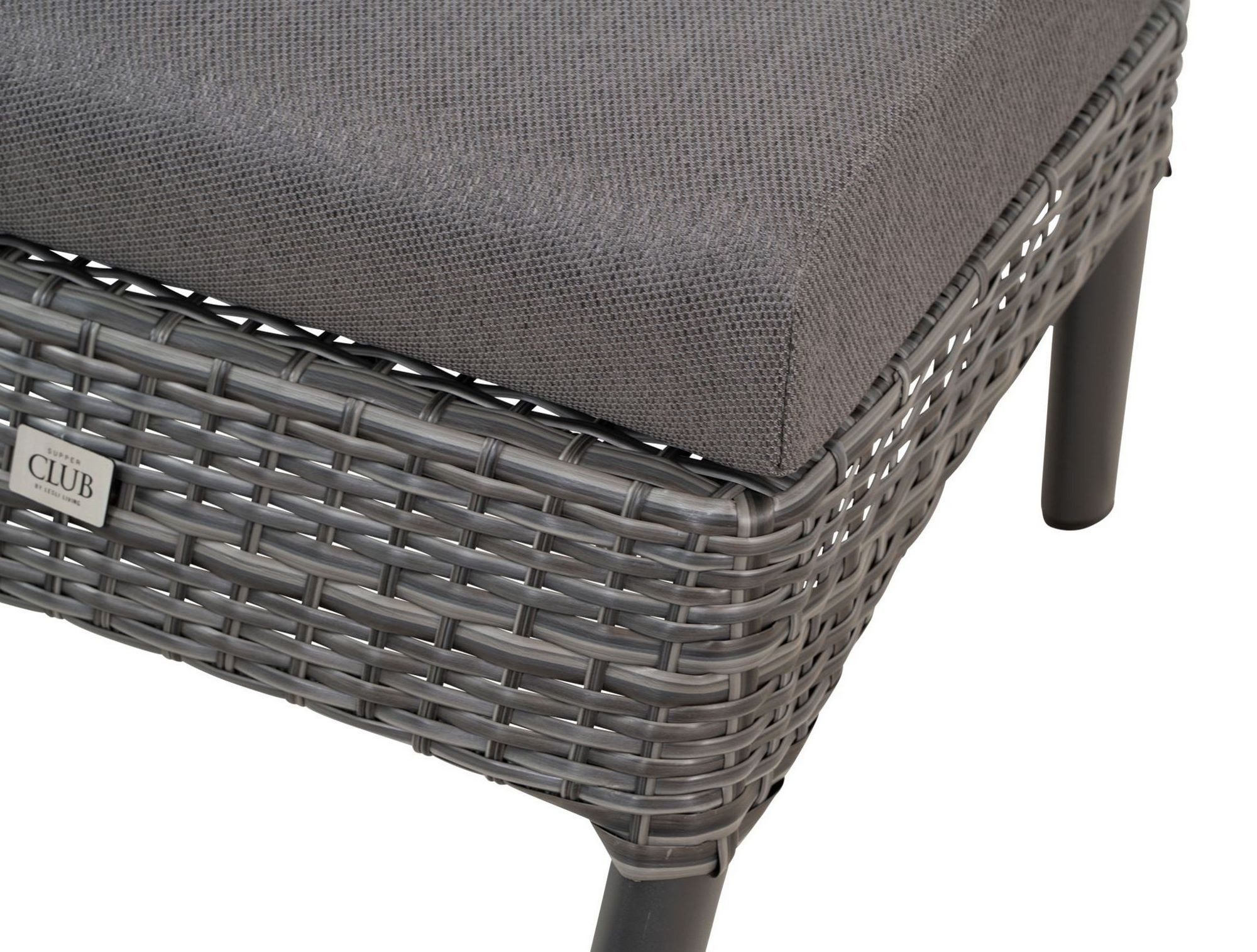 Lesli Living Gartenstuhl Lesli Living Loungehocker "Florence Forte" grau/anthrazit/dunkelgrau