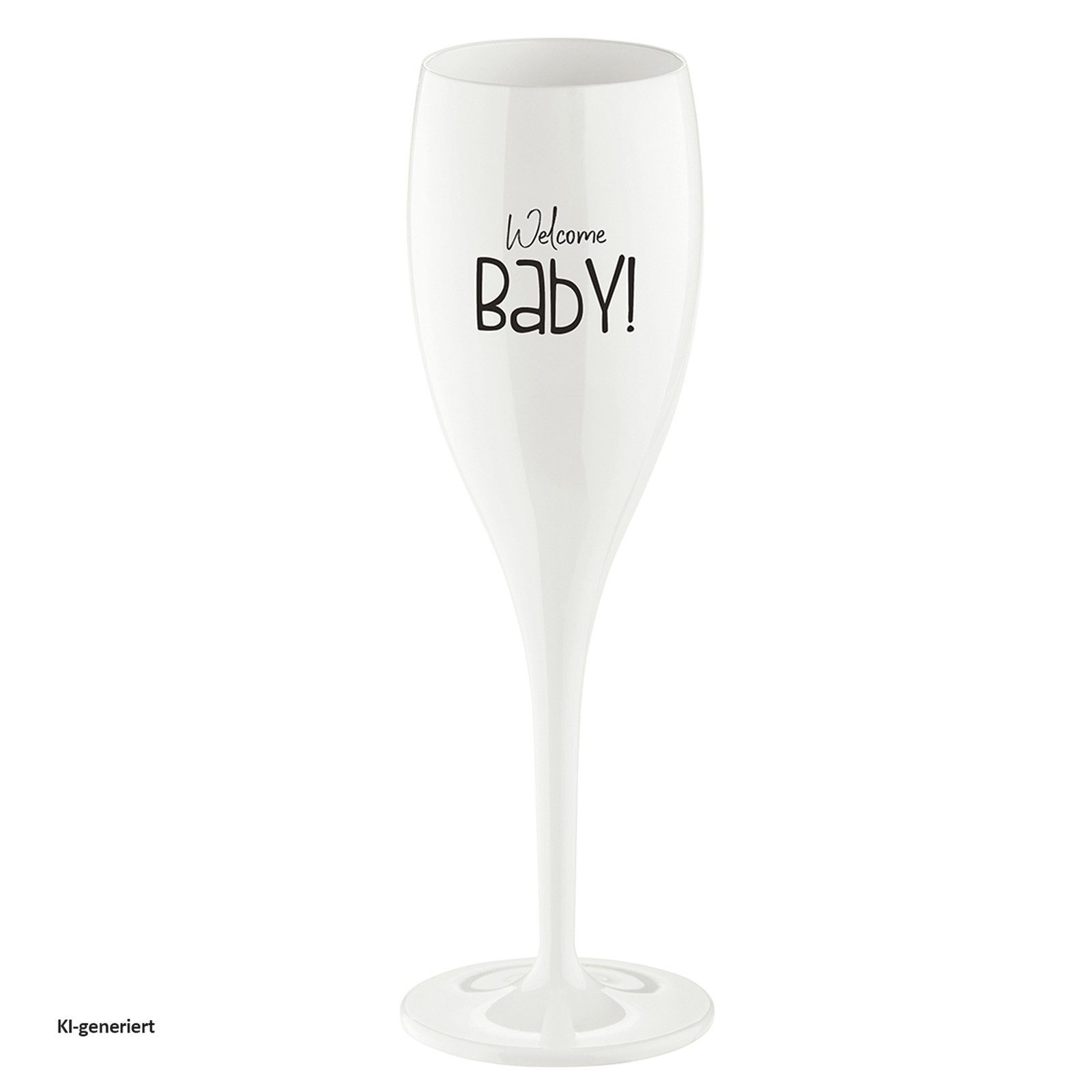 KOZIOL Sektglas Sektglas 100 ml mit Druck, 1-tlg., Kunststoff, Stielglas aus Kunststoff