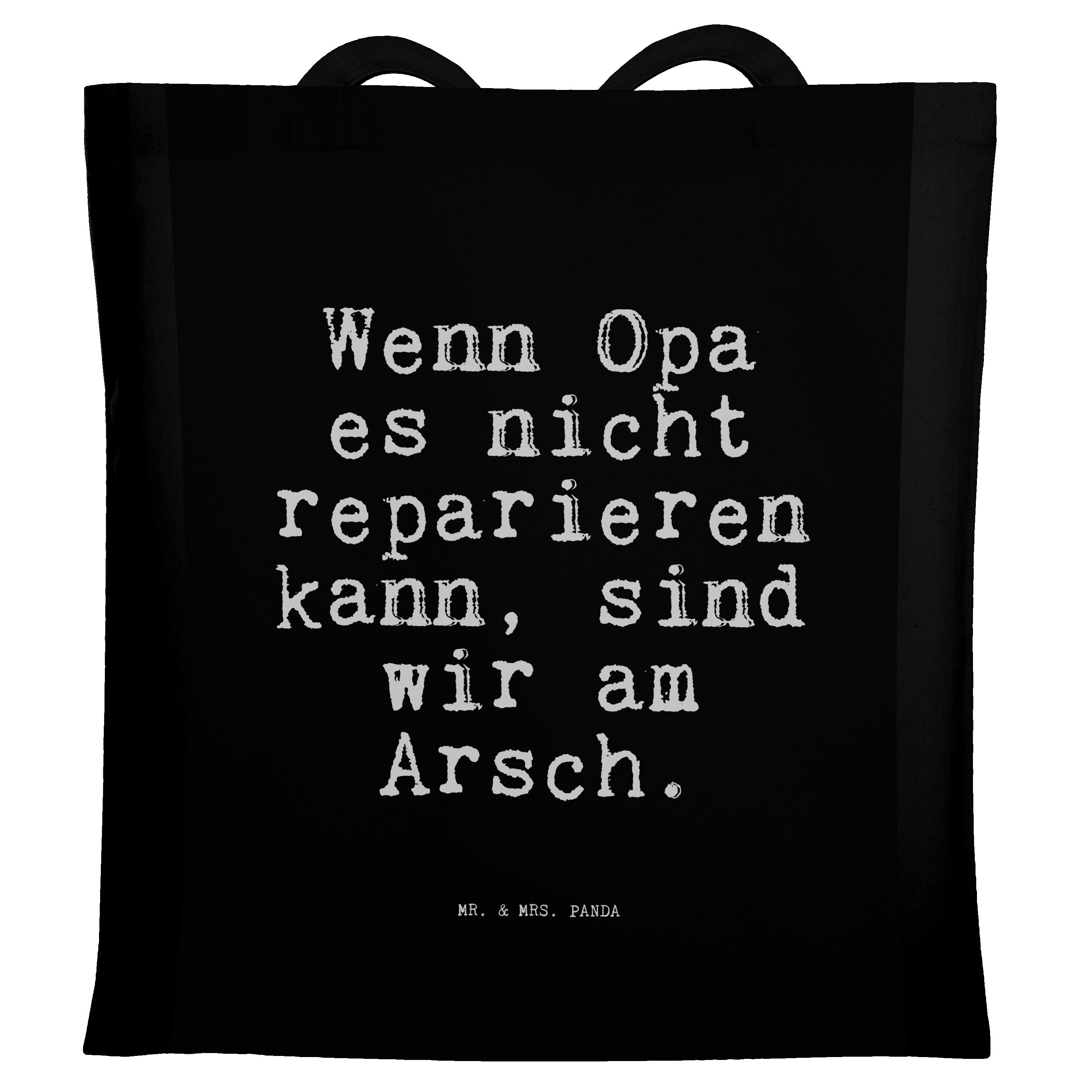 Mr. & Mrs. Panda Tragetasche Opa bester Schwarz (1-tlg) Opa, Wenn - nicht... Spruch Geschenk, es - Sprüche