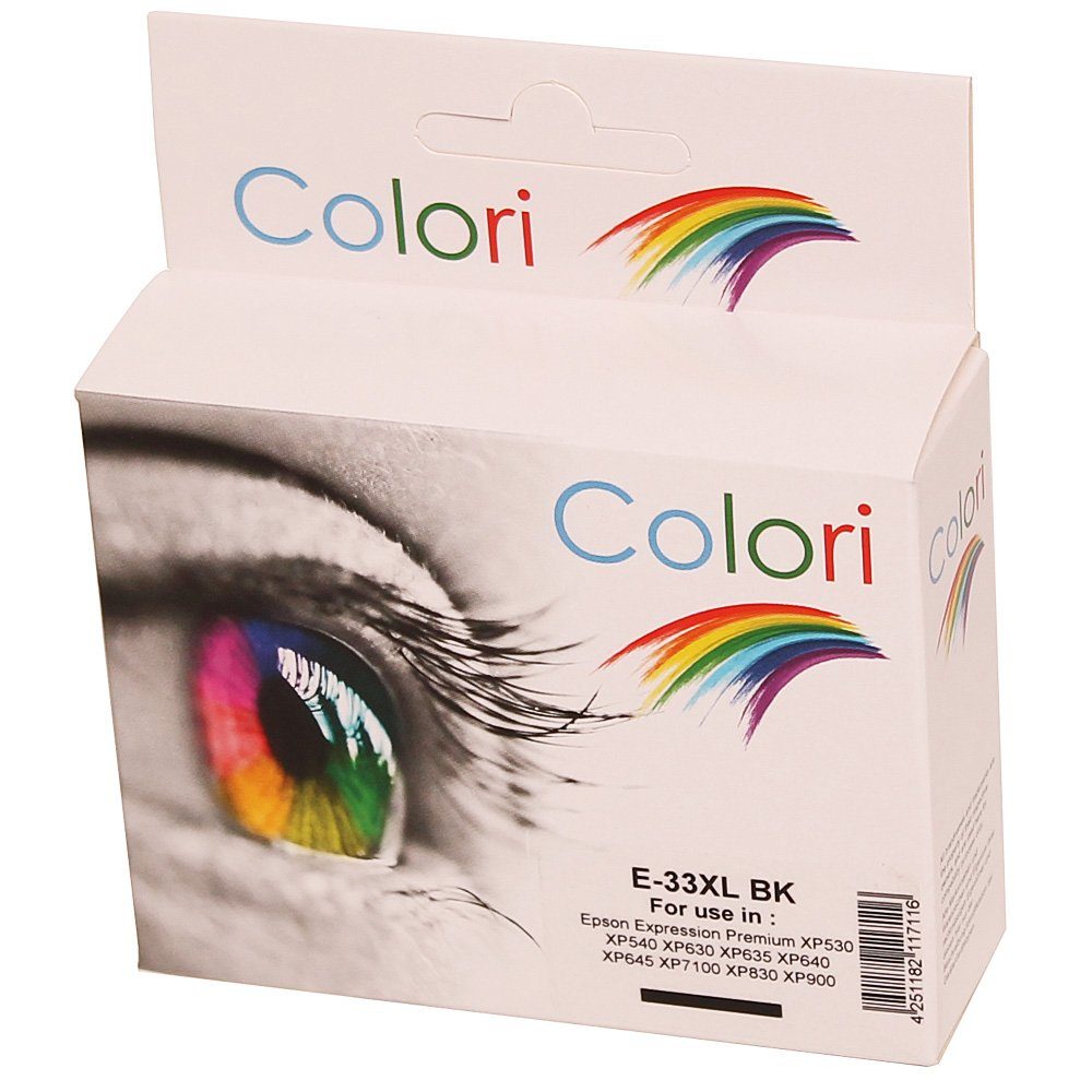 Colori Tintenpatrone (Kompatible Druckerpatrone für Epson 33XL Photo Schwarz für Expression Premium XP-530 XP-630 XP-635 XP-830 von Colori)