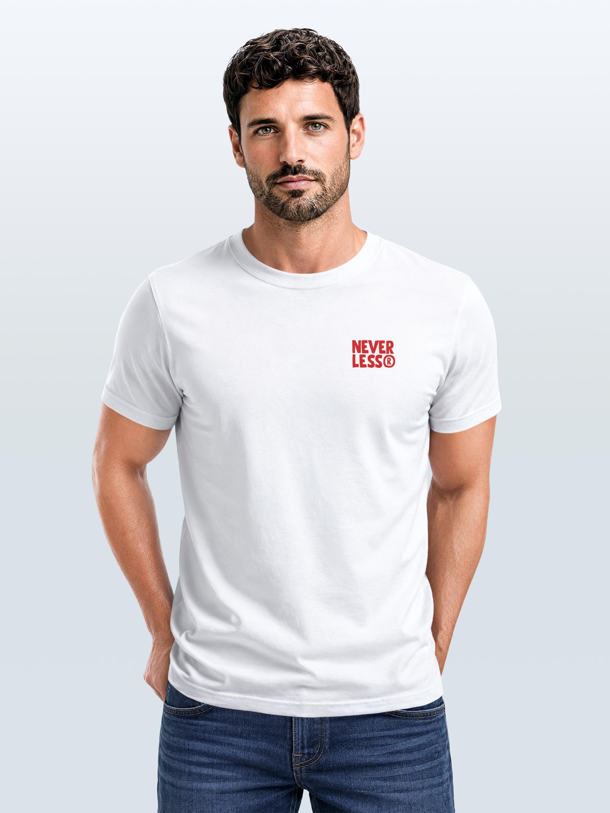 Neverless Print-Shirt Herren T-Shirt Backprint - Katze Pasta Design - Baumwollshirt Männer mit Print – Bild 4 von 5