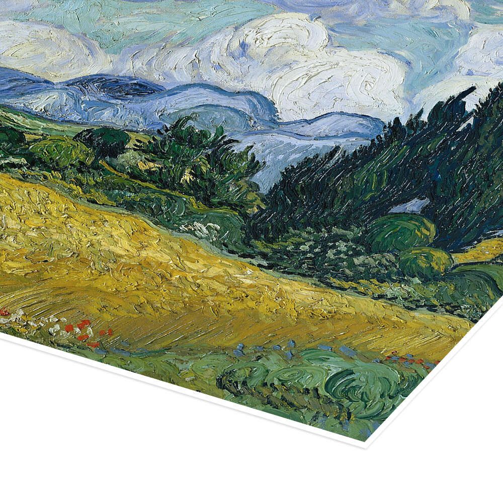 Posterlounge Wandbild Weizenfeld mit Zypressen, 1889, Vincent van Gogh, erhältlich als Poster, Leinwandbild, Wandsticker oder Acrylglasbild