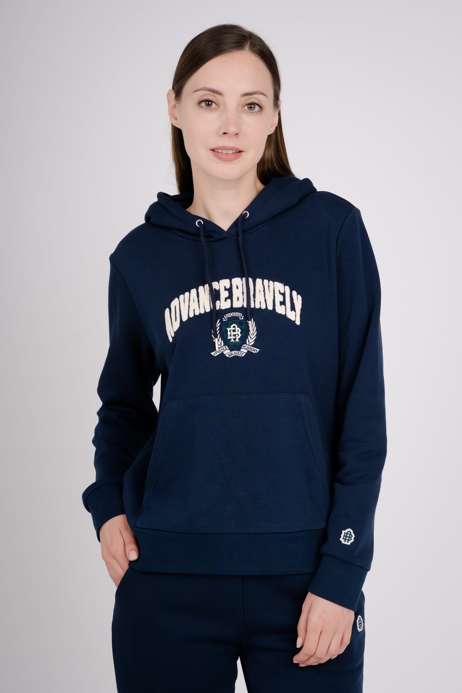 GIORDANO Kapuzensweatshirt mit cooler Marken-Applikation