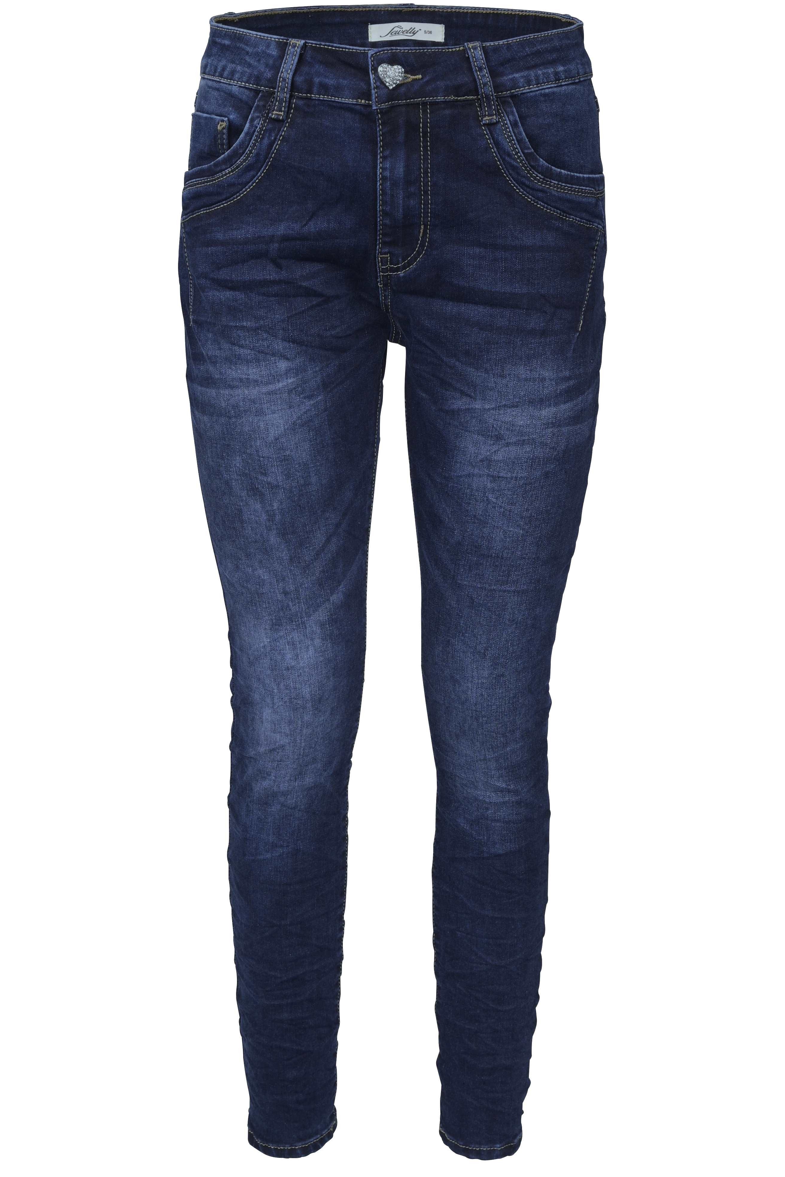 Jewelly Regular-fit-Jeans Jeans, Stretch Jeans Five-Pocket im Crash-Look