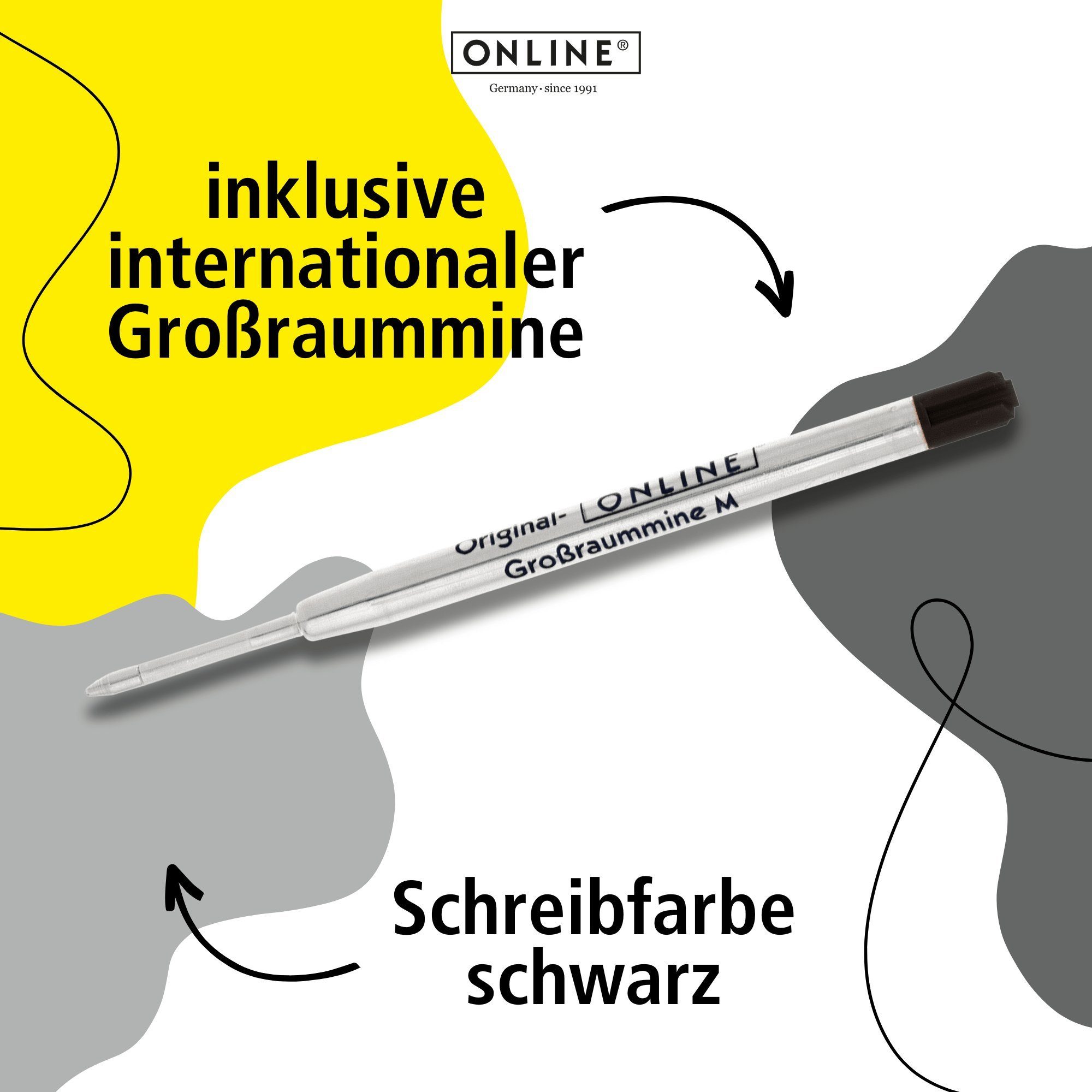 White Online Pure Kugelschreiber Pen Metal Soft Softtouch-Feeling Druckkugelschreiber, Aluminium, mit aus