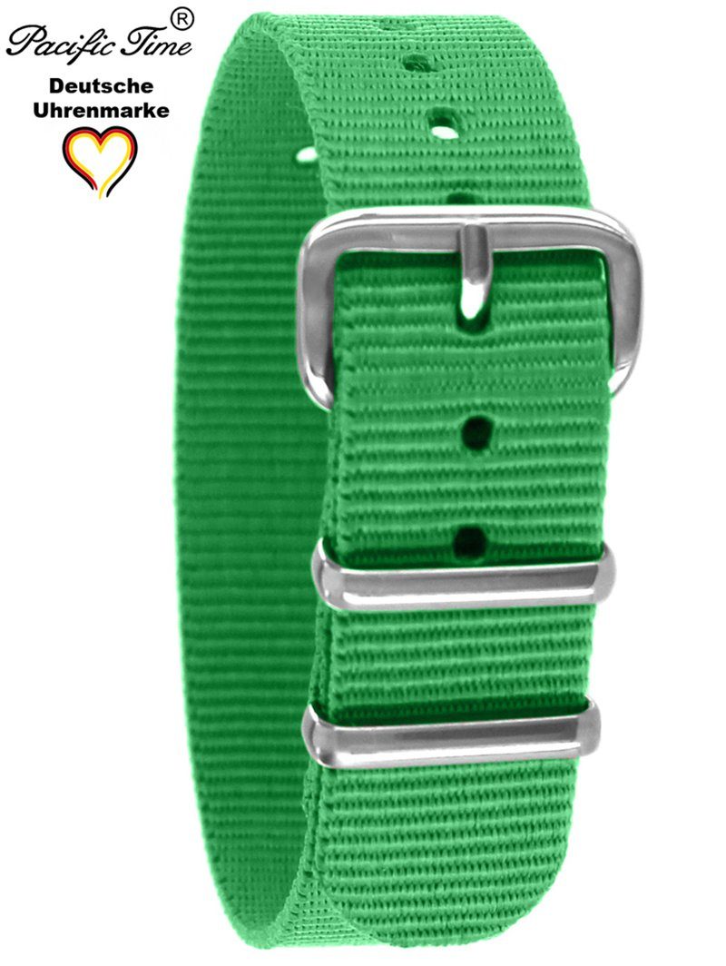 Uhrenarmband grün Versand Nylon Textil Time Wechselarmband Gratis Pacific 16mm,