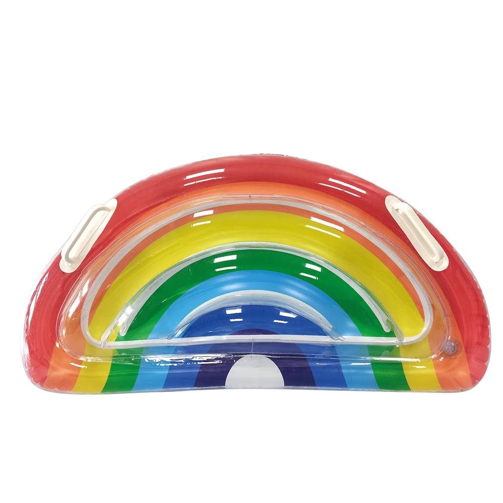 Happy People Luftmatratze Surfer Rainbow Badematratze Regenbogen, 80 x 40 cm Luftmatratze Halbrund