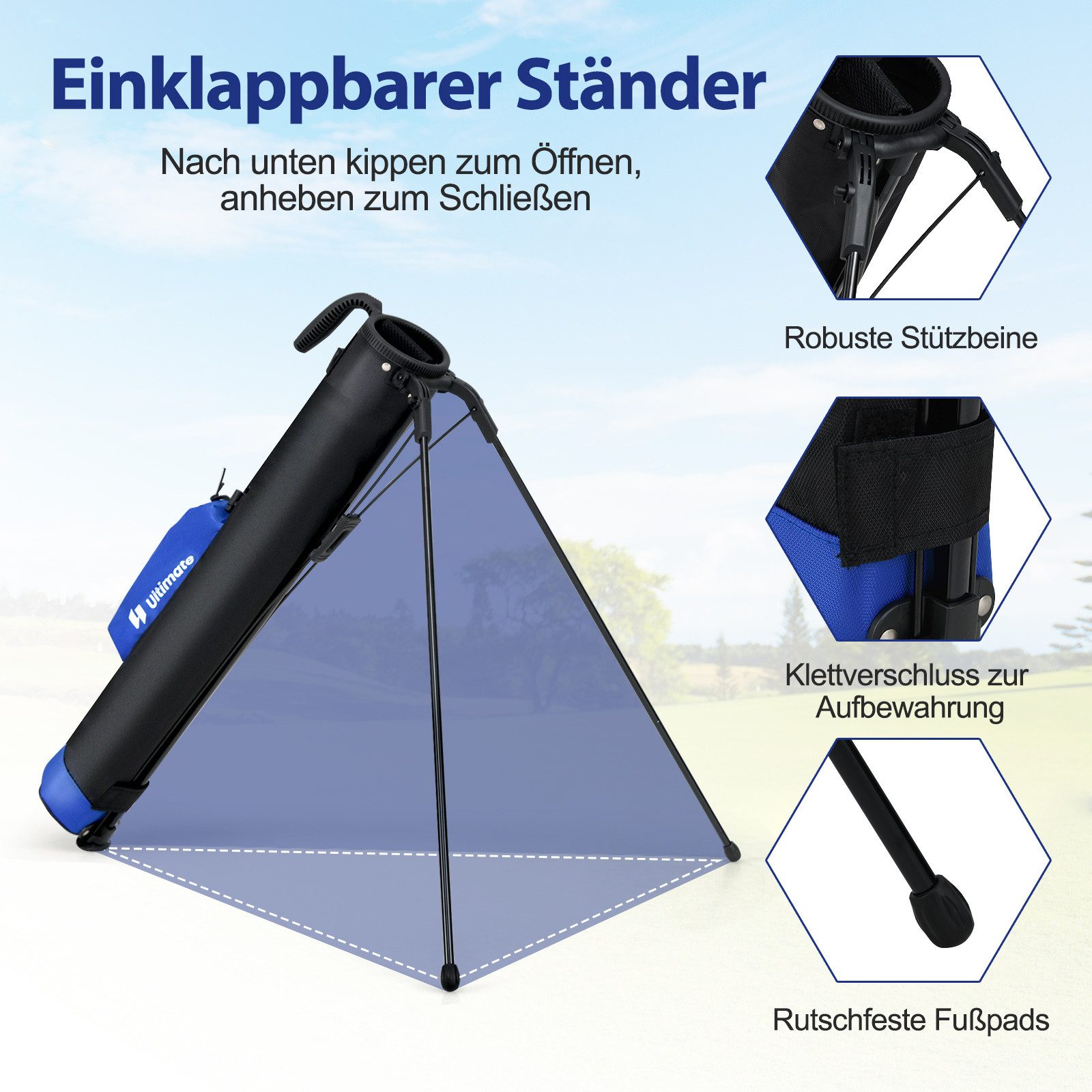 COSTWAY Golfballtasche, Golfbag mit 2 er günstig online kaufen