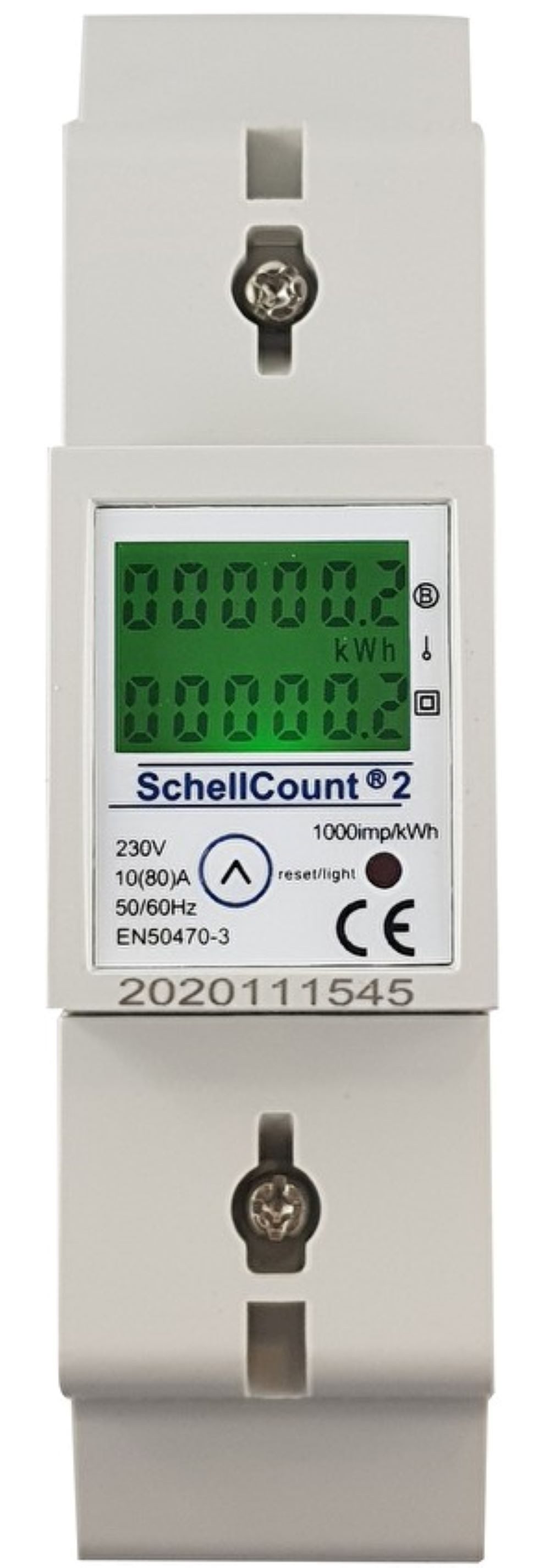 Wechselstromzähler Zähler 80A 1000imp./kWh mit Tageszähler + multifunktionale Anzeige