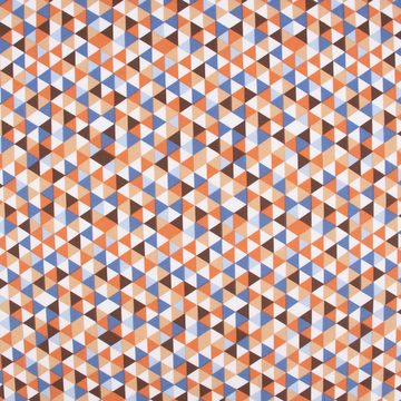 SCHÖNER LEBEN. Stoff Baumwollstoff Trimia Geometrie Dreiecke weiß blau bunt 1,5m Breite, allergikergeeignet
